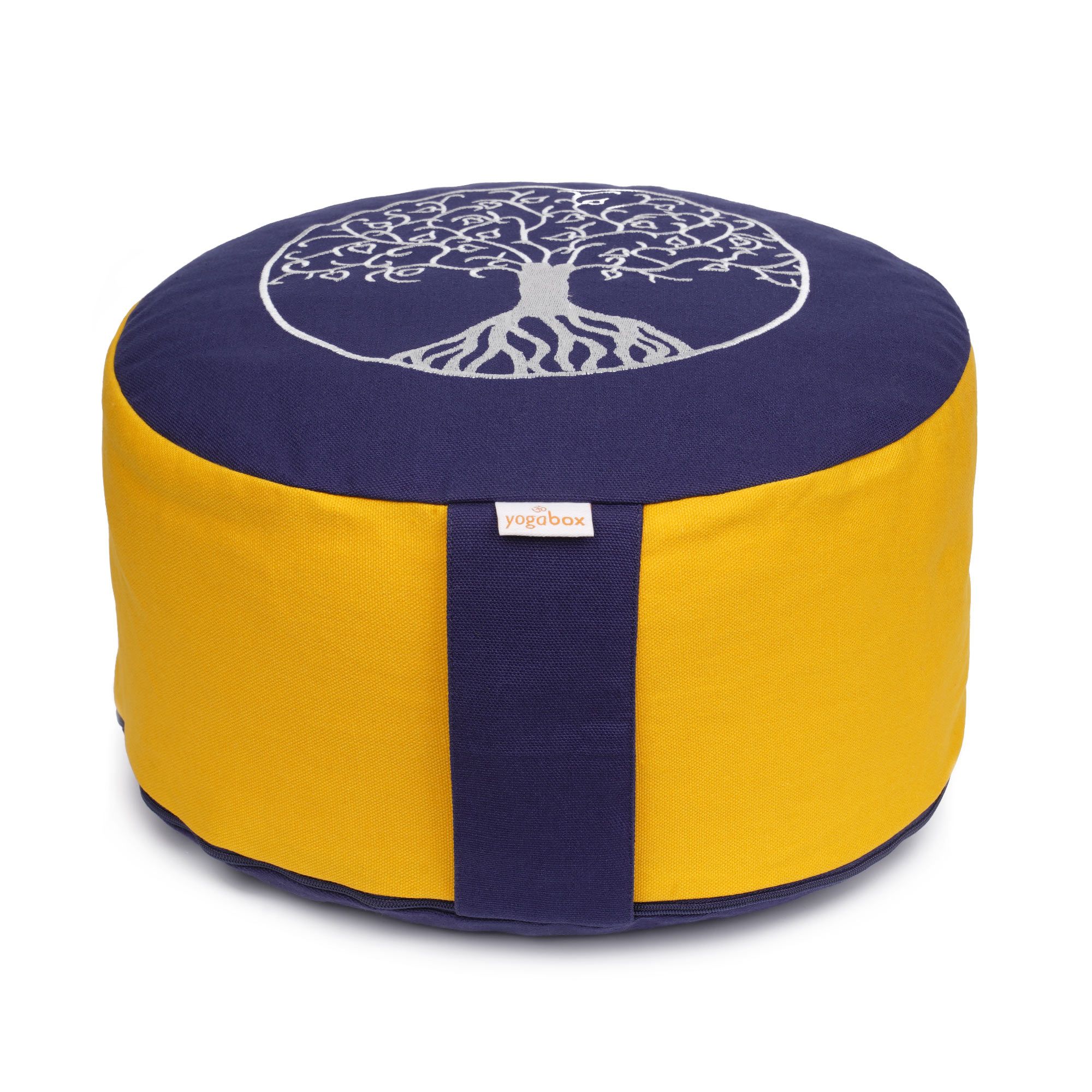 yogabox Meditationskissen Glückssitz® Lebensbaum - dunkelblau / dotter 33 x 15,0 cm 1 St