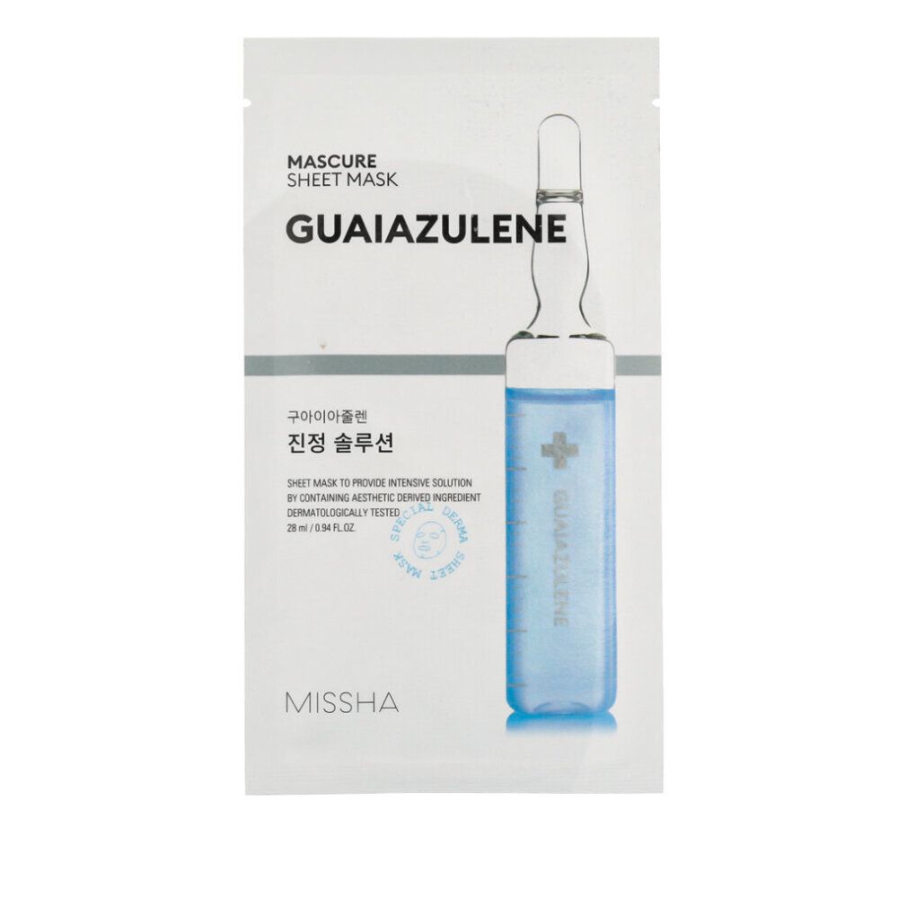 Mascure Sheet Mask mit Guaiazulene in Ampullenform, 20 ml.