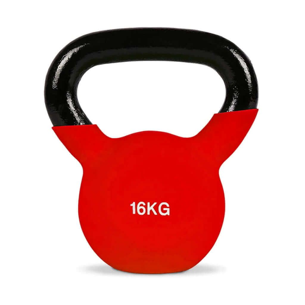 FFitness Kettlebell in Ghisa Rivestita in Neoprene Rosso 16 kg FF