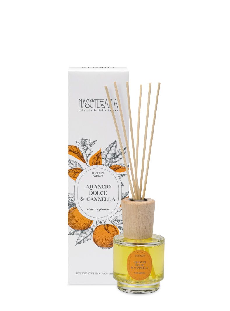Nasoterapia - Diffusore con Bastoncini Arancio Dole e Cannella