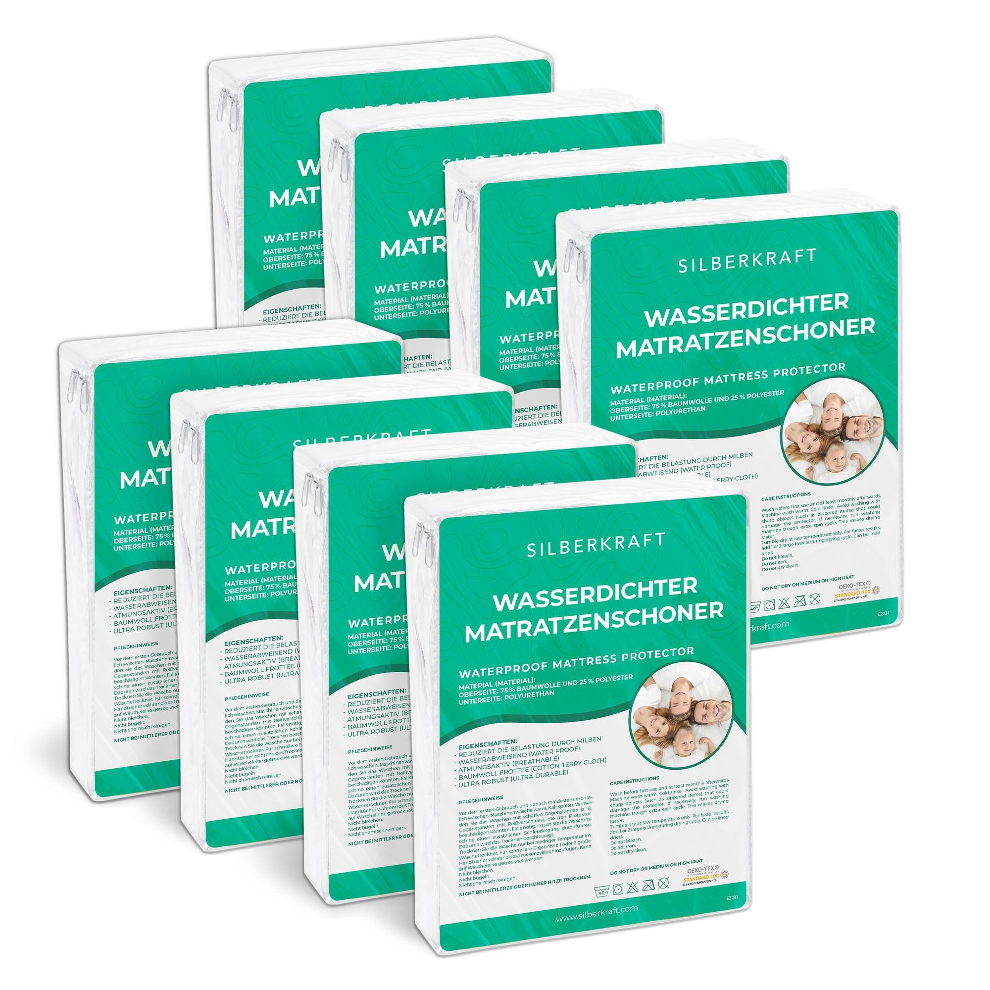 SILBERKRAFT Matratzenbezug Anti-Milben Encasing