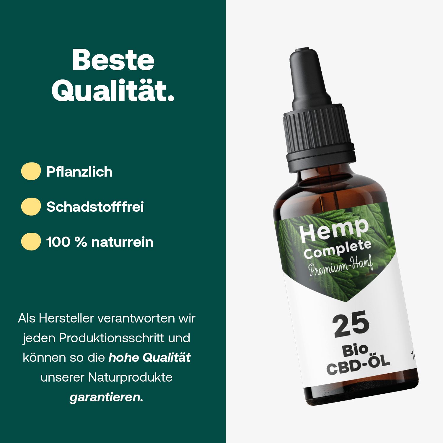 Bio CBD Öl 25 Vollspektrum Tropfen - Hemp-Complete®