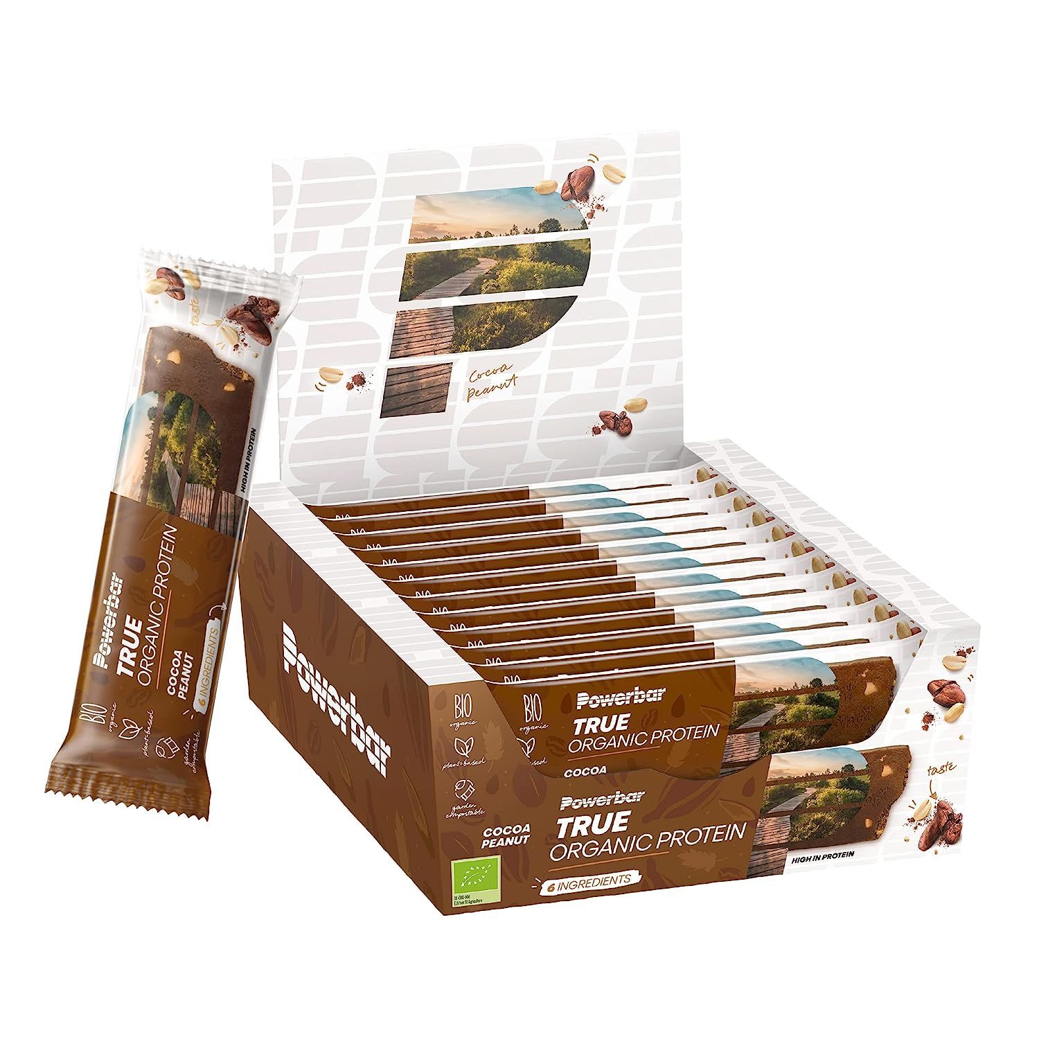 Powerbar True Organic Protein Bar Cocoa-Peanut - Pflanzlicher Proteinriegel + Bio