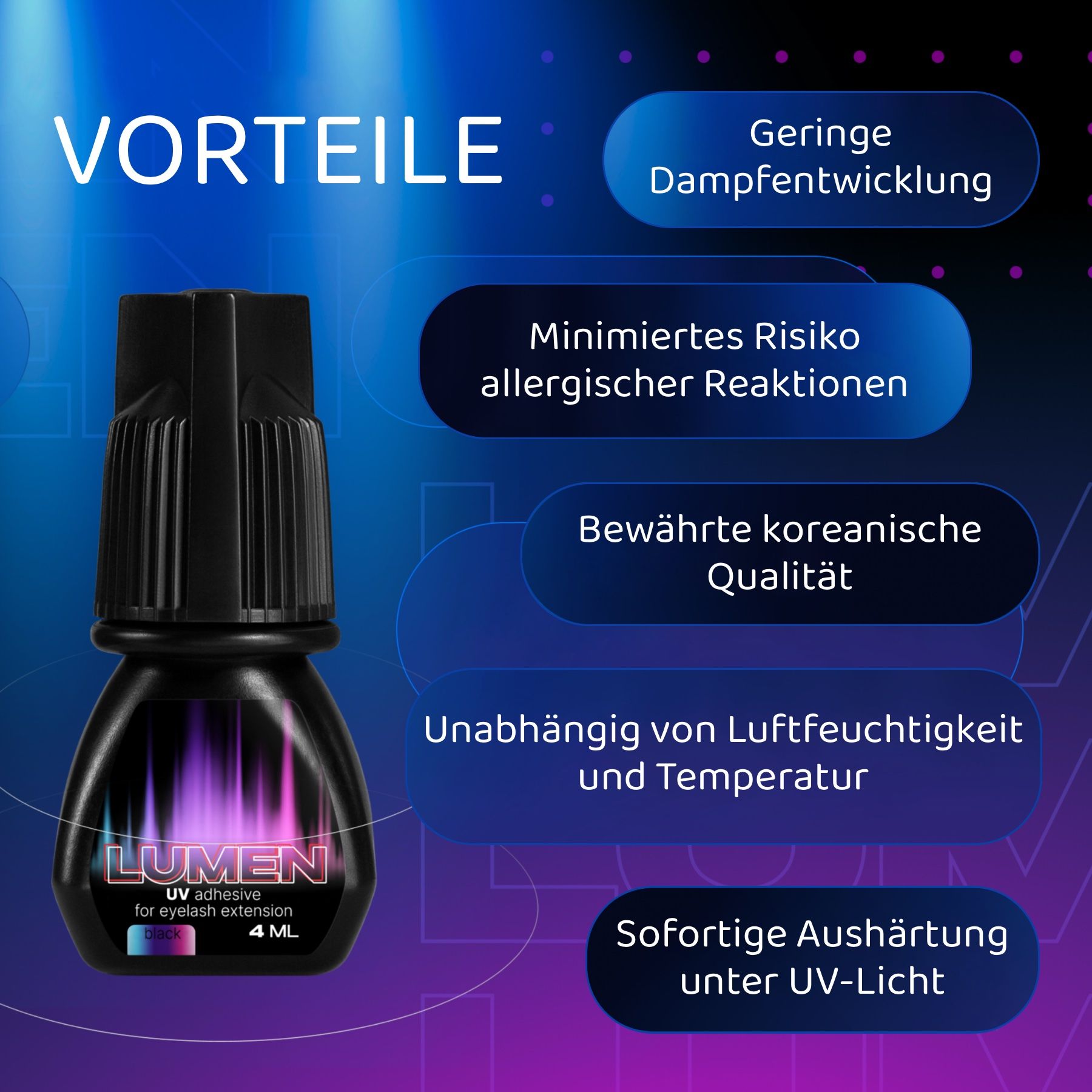 Lovely UV Kleber Wimpernkleber für Wimpernverlängerung Lash Extension Glue Transparent