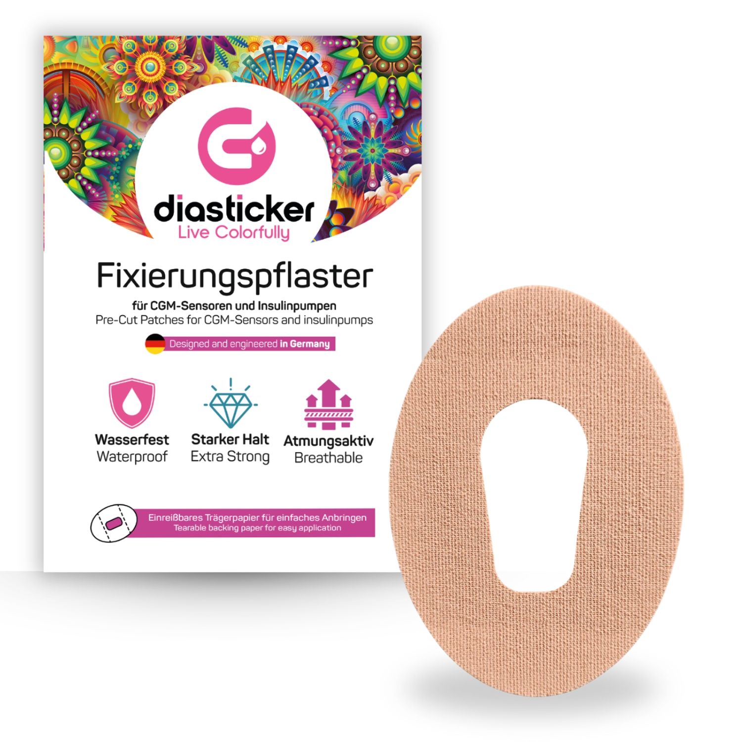 Diasticker® Dexcom G6 Fixierpflaster "Beige"