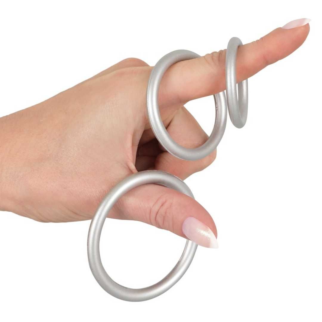 3-teiliges Penisring-Set 'Metallic Silicone Cock Ring Set“ | You2Toys 1 St