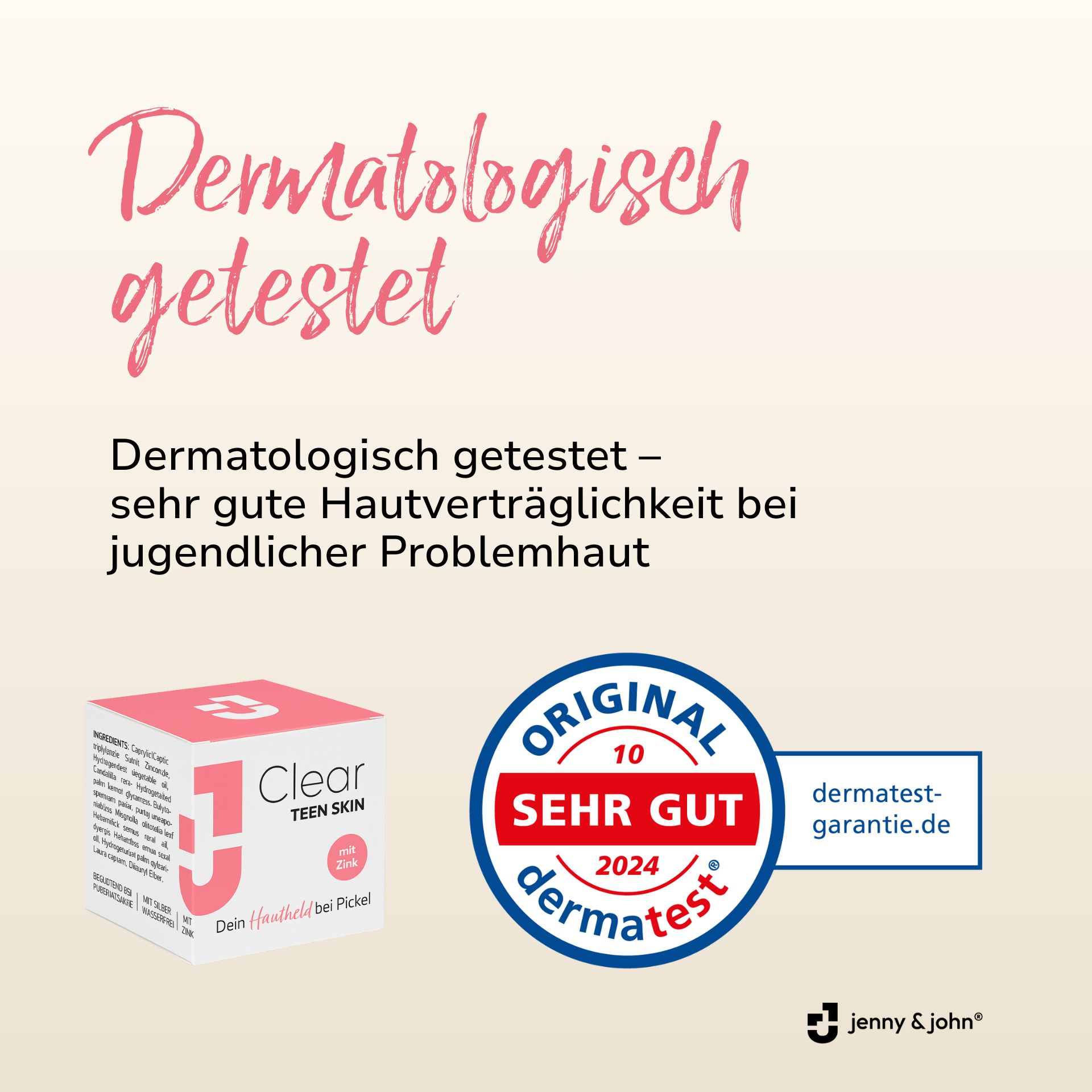 Jenny & John® CLEAR TEEN SKIN – Anti-Pickel-Balsam für Jugendliche in der Pubertät