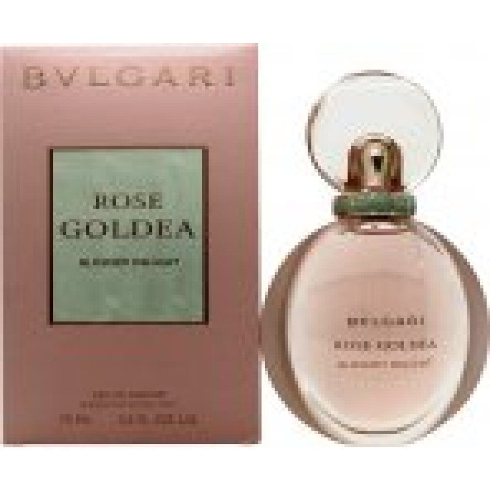 Bvlgari Rose Goldea Blossom Delight Eau de Parfum 75ml Sprühflakon und Verpackung.