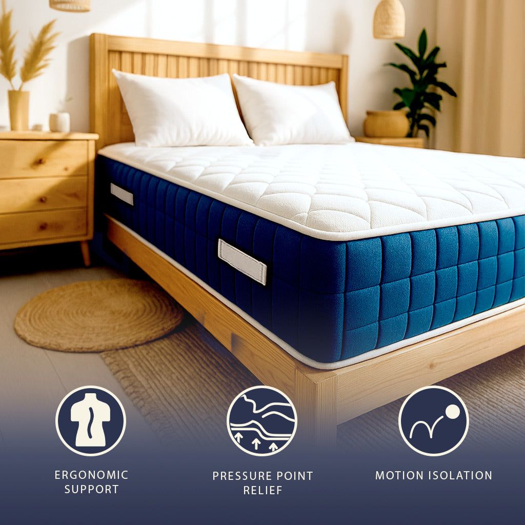 The White Stone Matratze 135x190 cm, Höhe 30 cm, mit Taschenfedern und Memory Foam