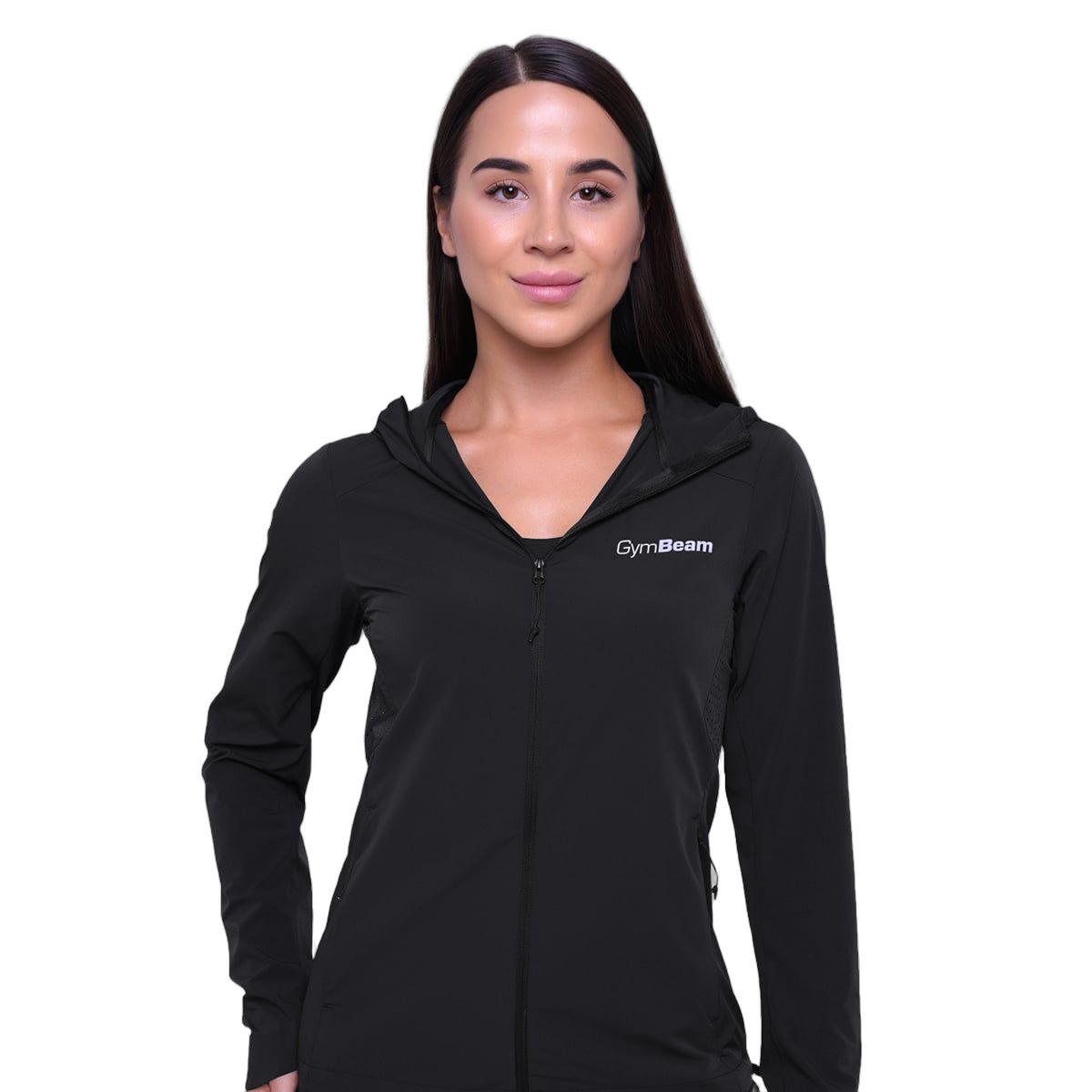 GymBeam Jacke Damen Slim mit Kapuze und Reißverschluss Pulse Black 1 St