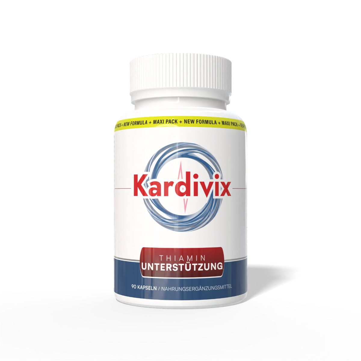 Eine Flasche Kardivix Thiamin-Unterstützung, 90 Kapseln.