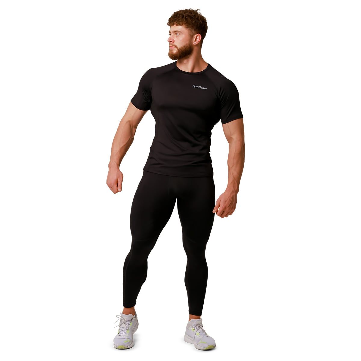 GymBeam Leggings Herren Slim mit Taschen Pulse Black