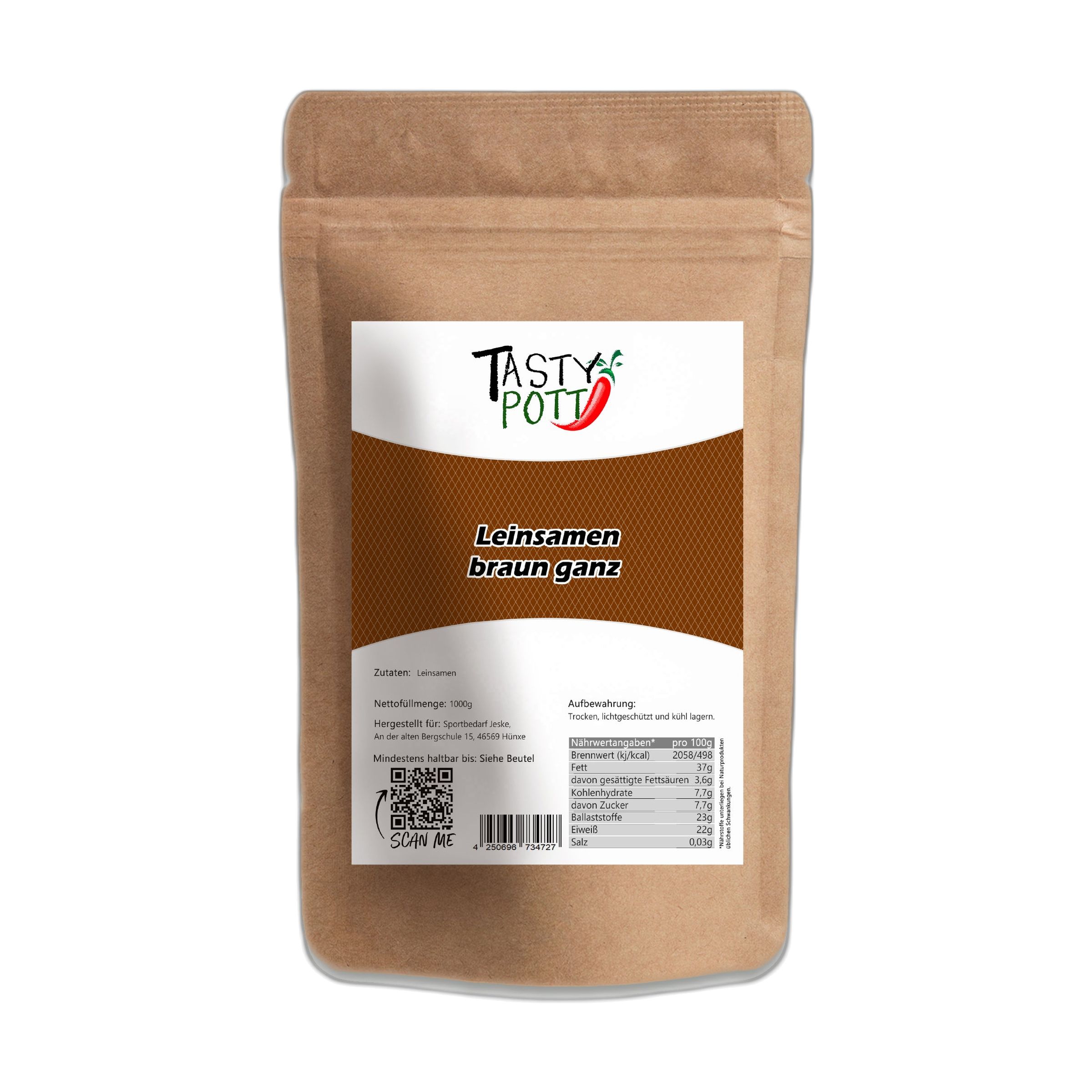 Tasty-Pott Tasty Pott Bio Leinsamen Braun, ganz 1 St