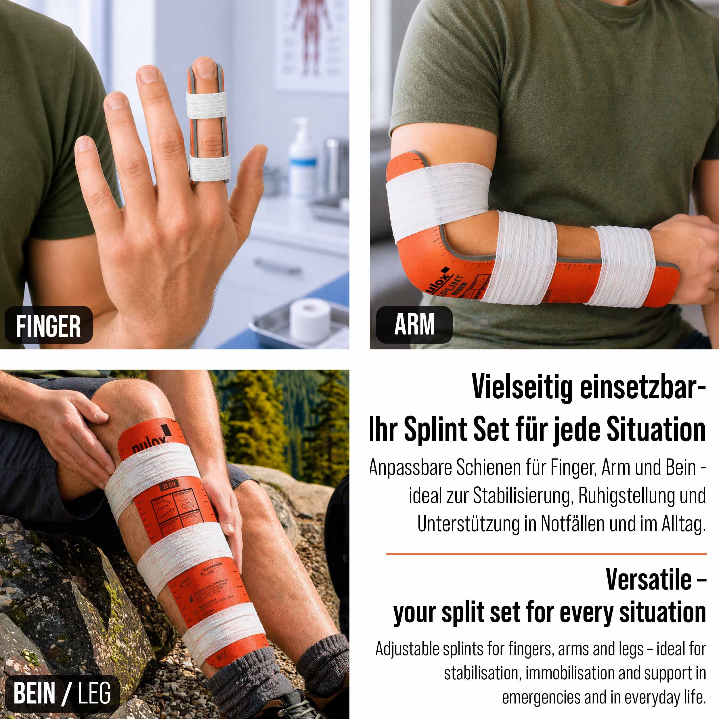 Pulox Splint Set - 5 Erste-Hilfe-Schienen zur Immobilisation