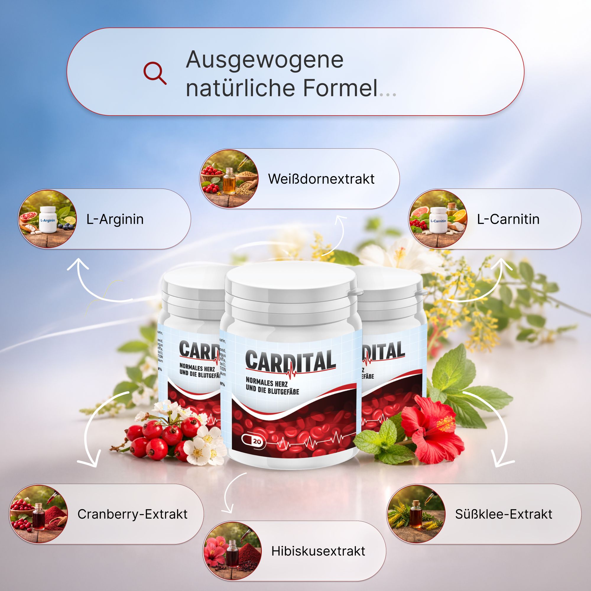 Cardital Nahrungsergnzungsmittel  Cranberry-extrakt, Magnesium, L-Arginin