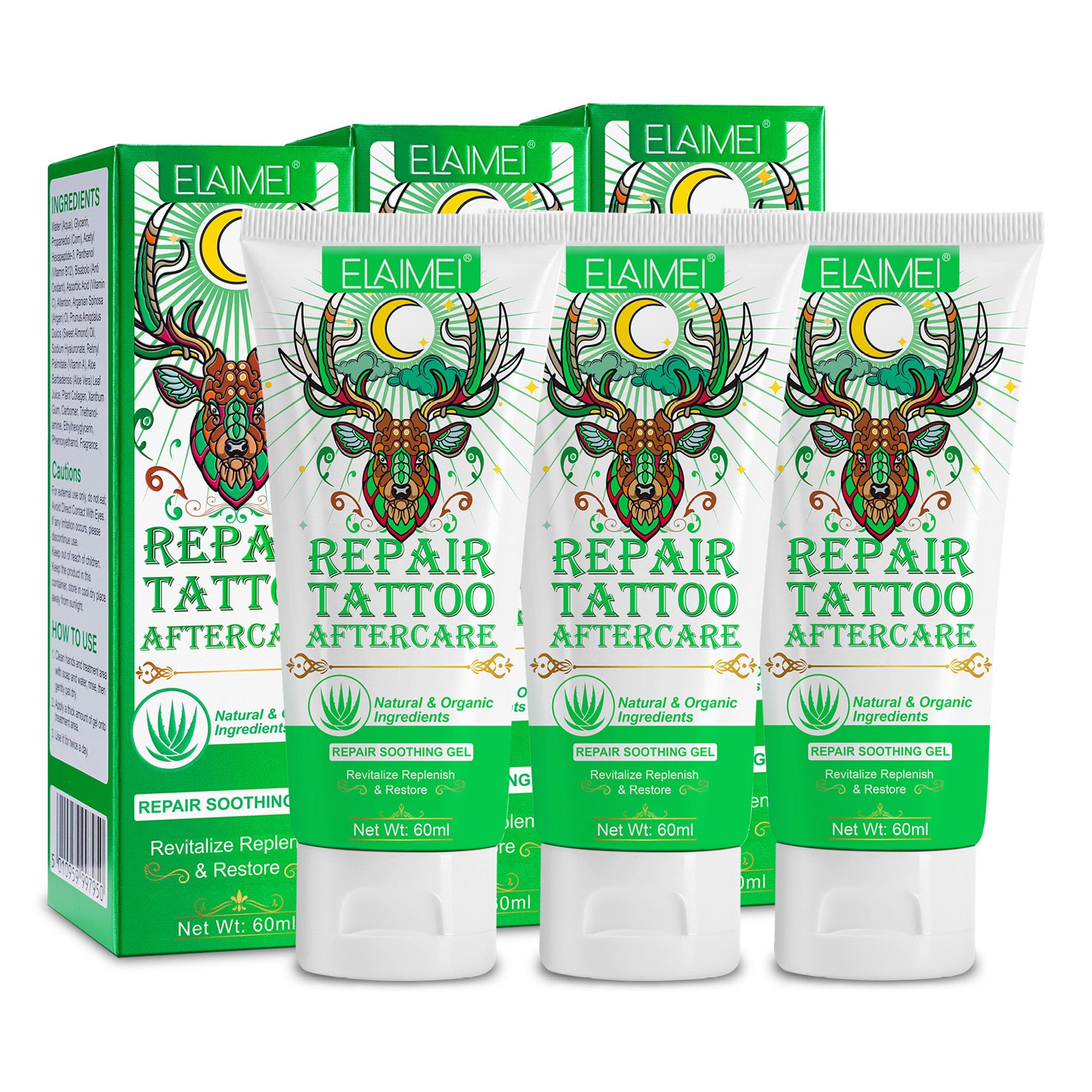Aliver Tattoocreme für die Tattoopflege Aftercare 3x60 ml Tagescreme