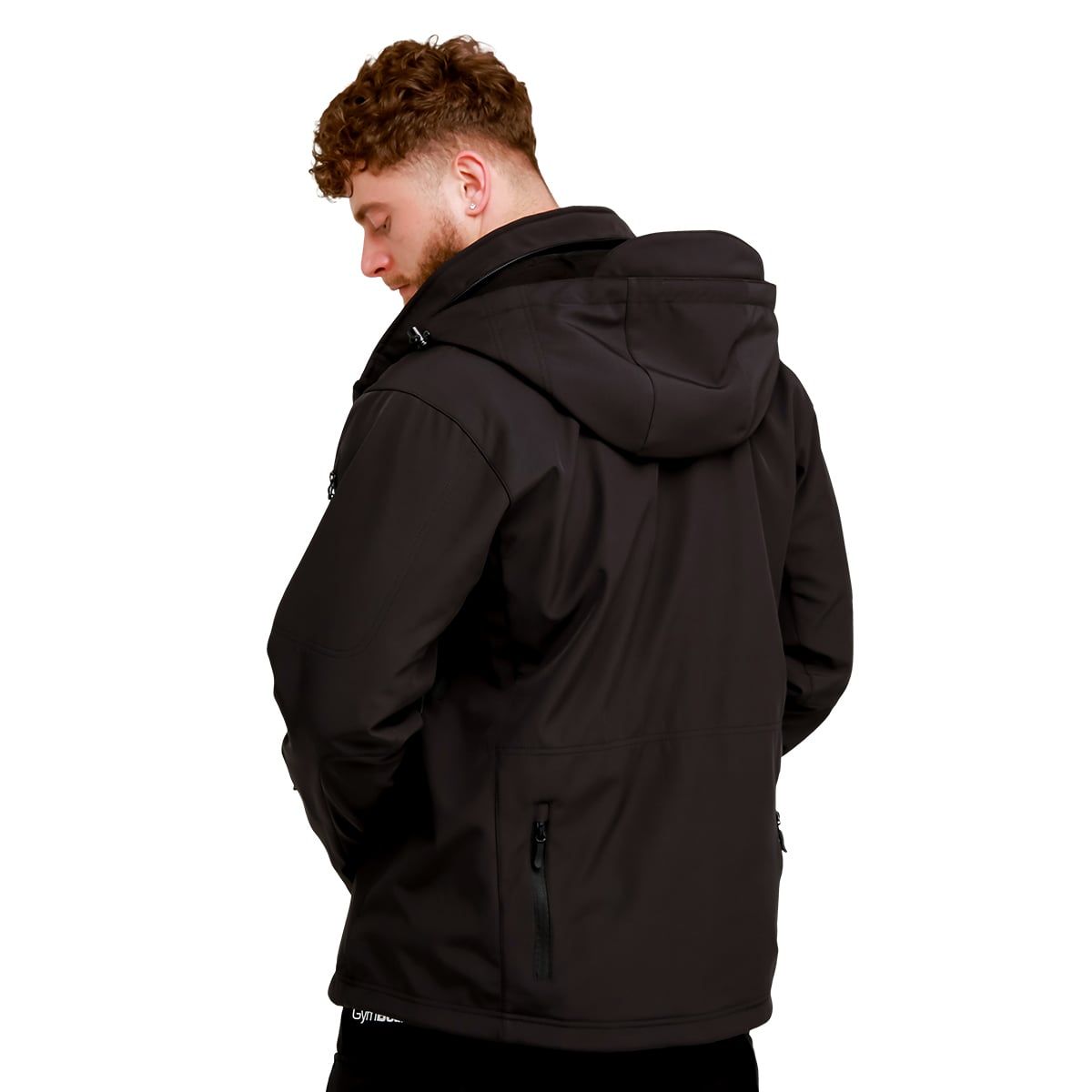 GymBeam Softshell-Jacke Herren Regular mit Kapuze Schwarz