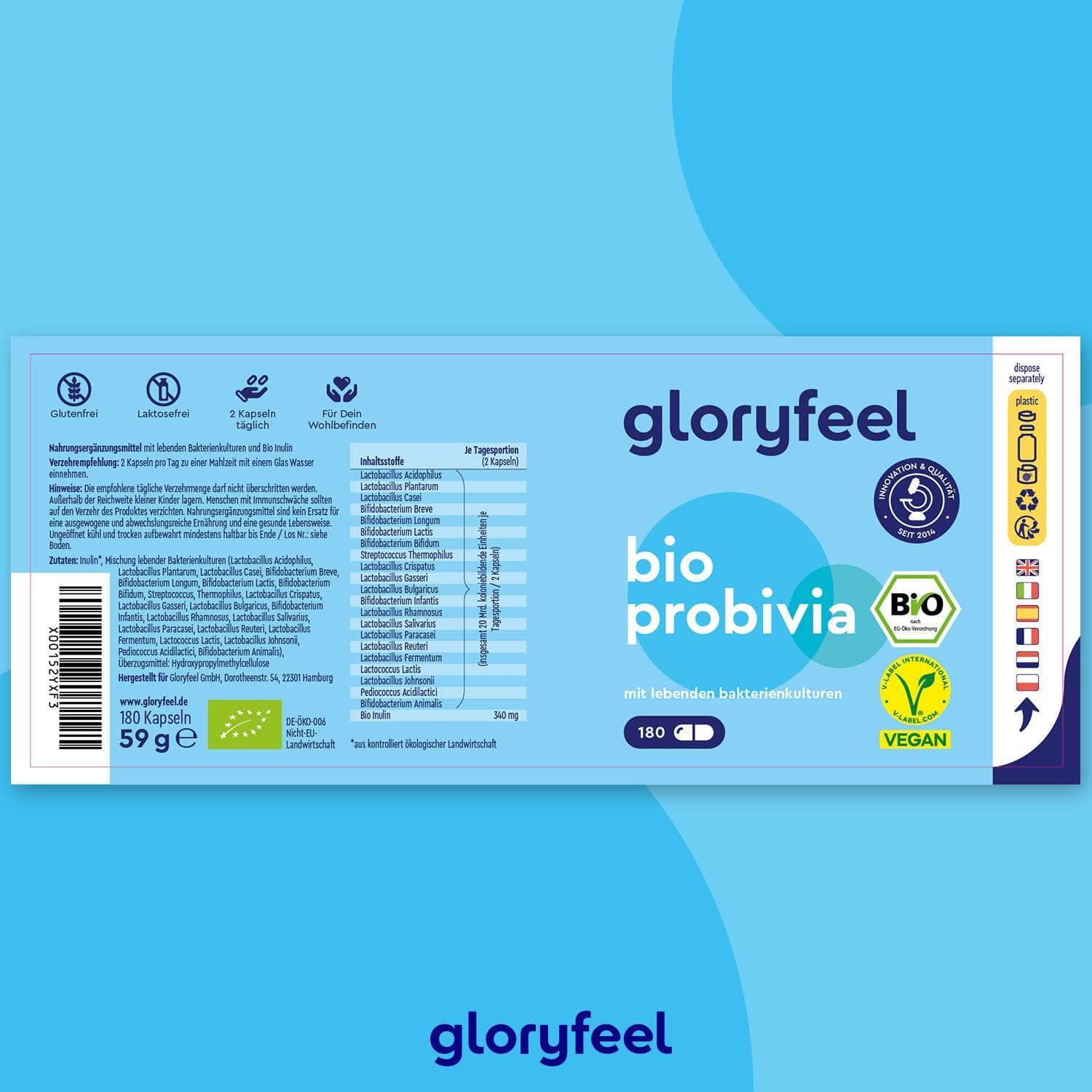 gloryfeel® Bio Probivia Bakterienkulturen Kapseln 180 St