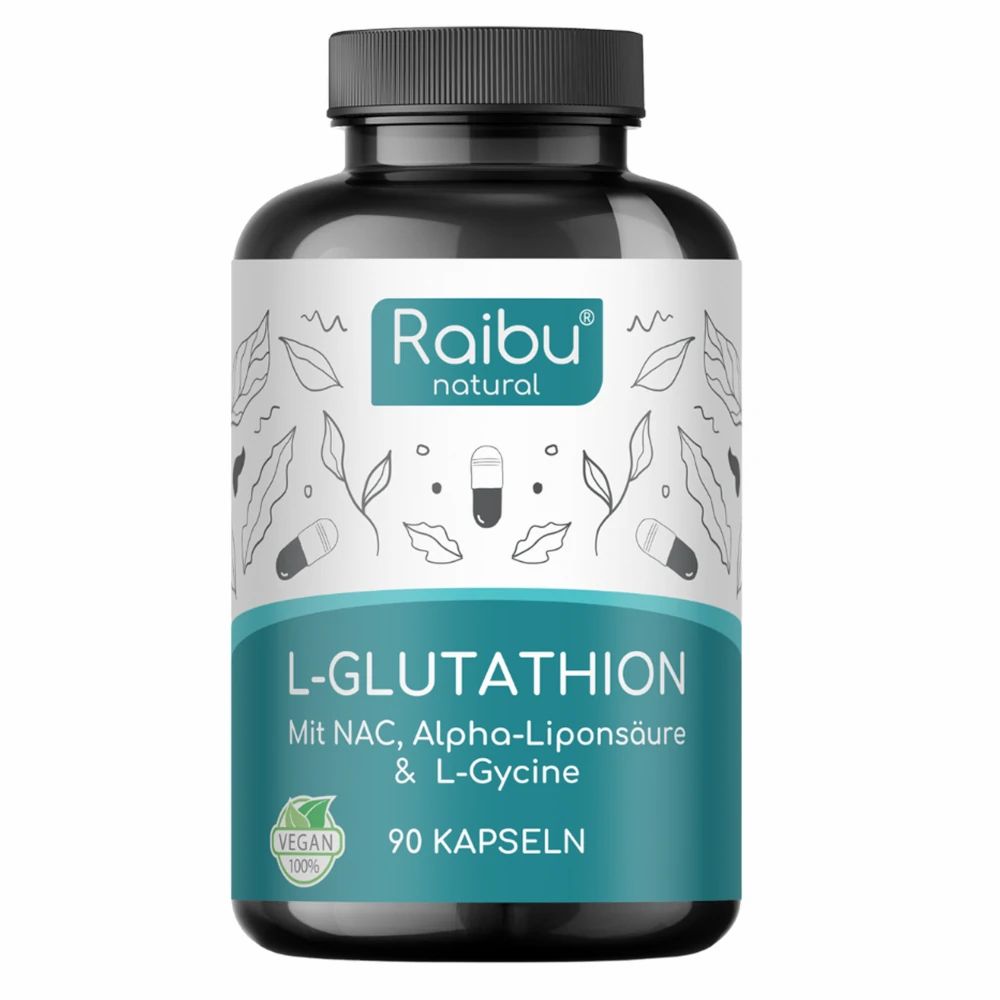 RAIBU L-Glutathion Kapseln Hochdosiert - mit NAC, Alpha-Liponsäure & L-Glycin