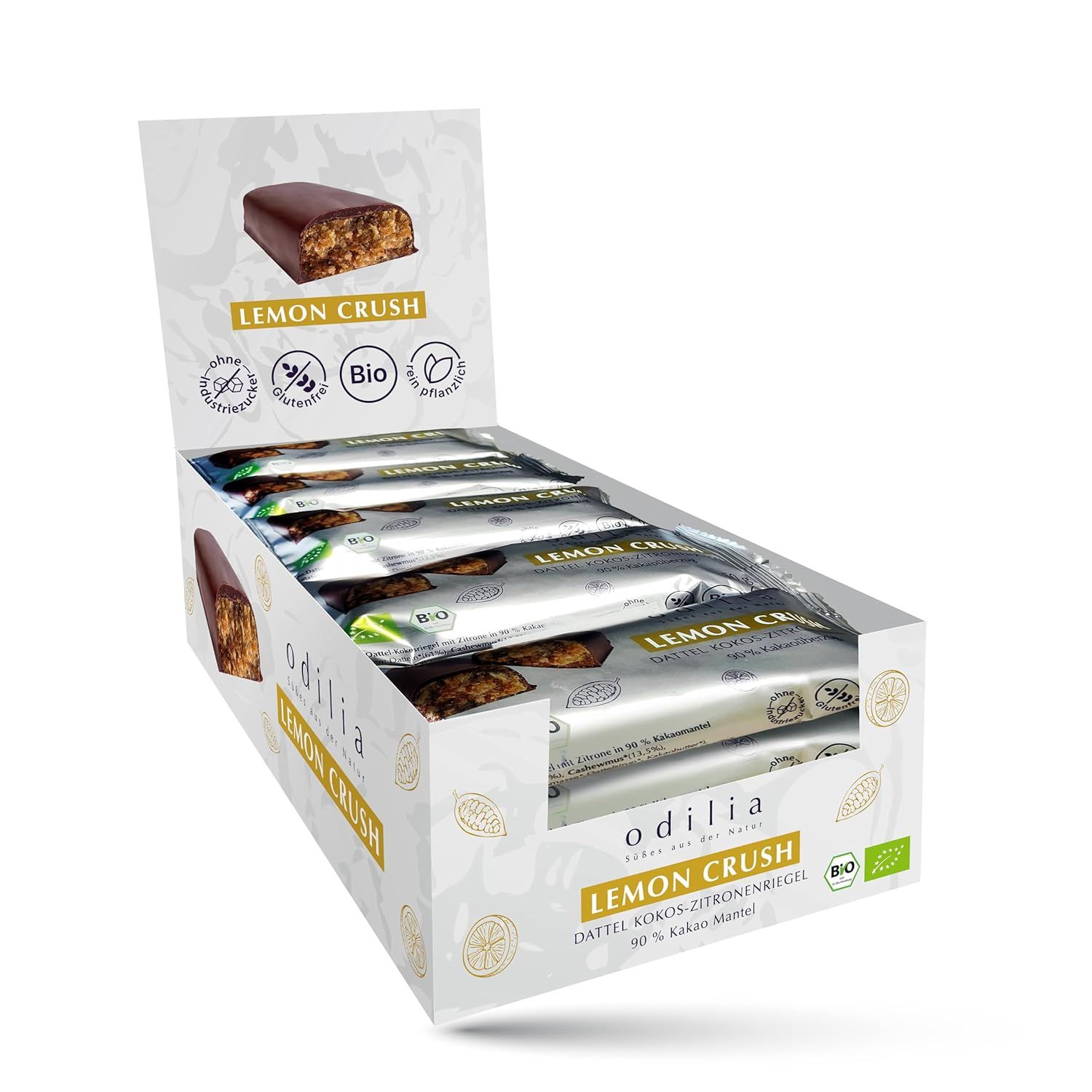 odilia Lemon Crush Dattel-Kokos-Zitronenriegel 15x50 g Riegel
