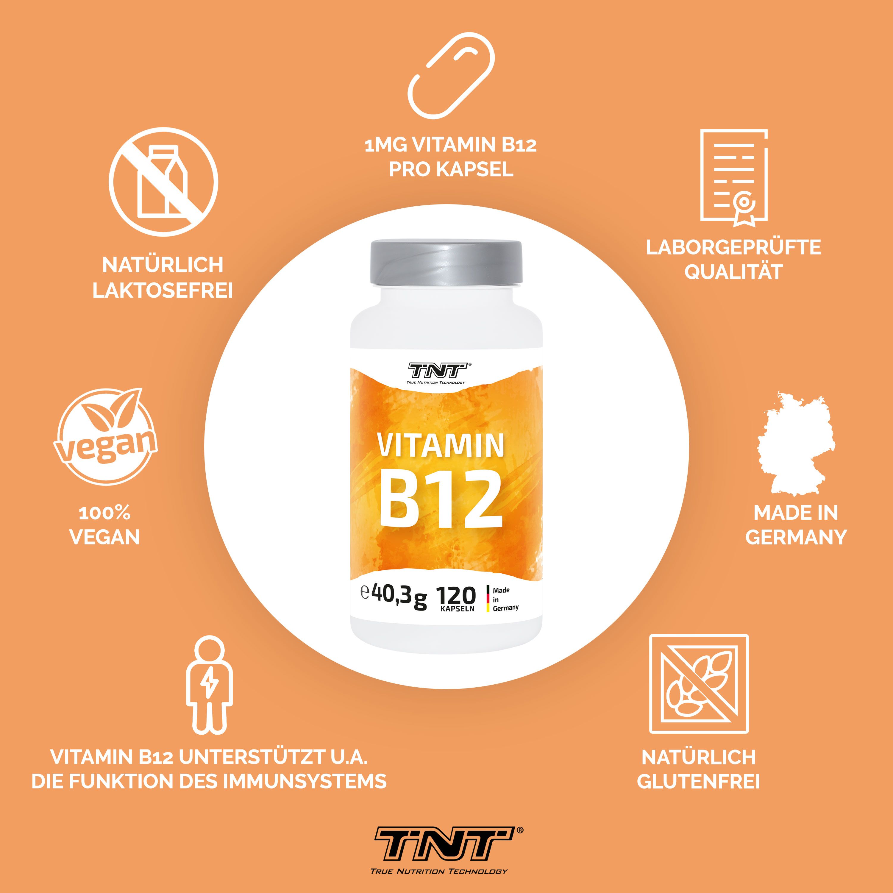 TNT Vitamin B12 - mit 1mg pro Kapsel vegan 120 St Kapseln