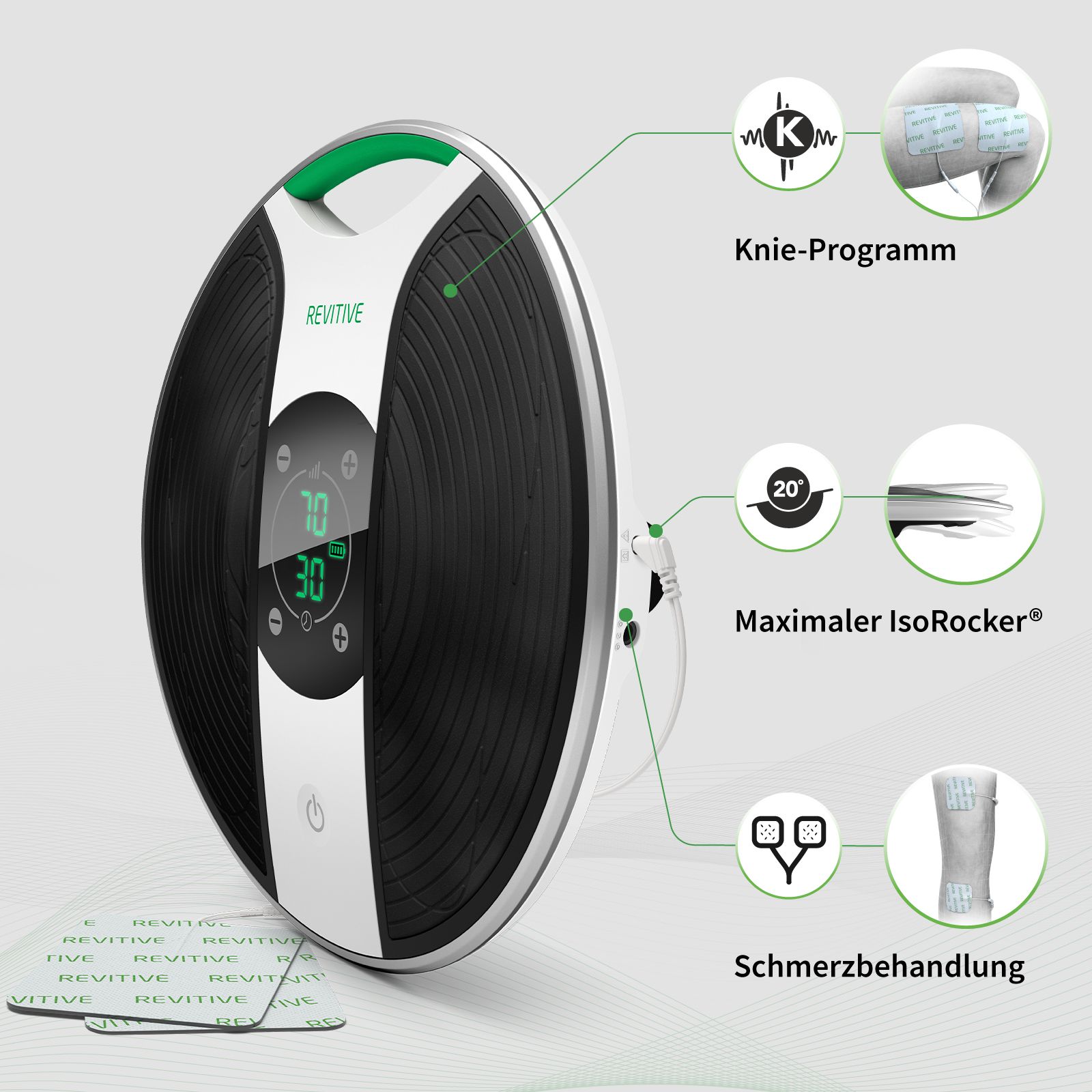 Revitive Medic Plus Knie Durchblutungs-Stimulator - Bekämpft Schmerzen in den Beinen und Knien