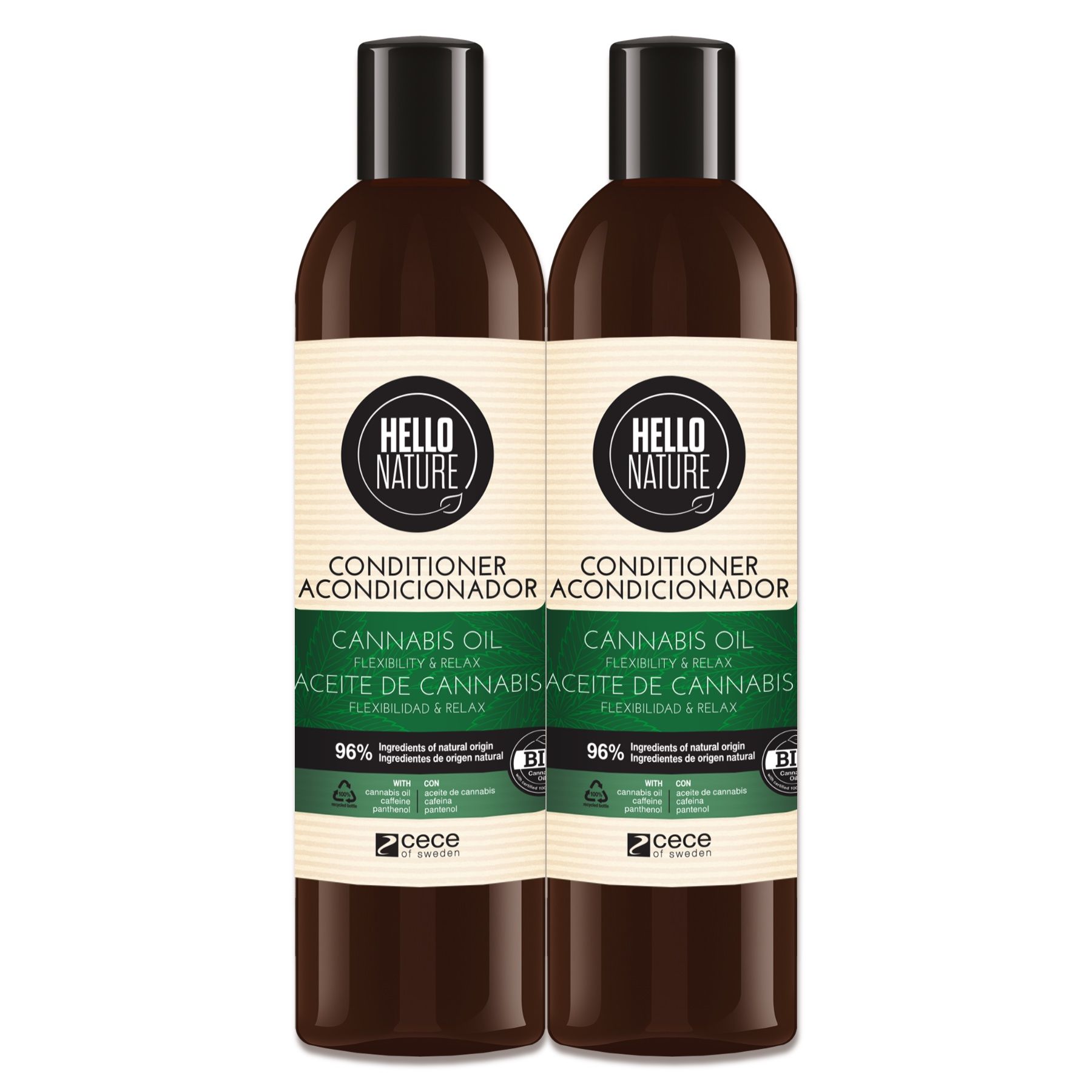 Hello Nature Haarspülung mit Hanföl für Haarpflege 2x300 ml Haarkur