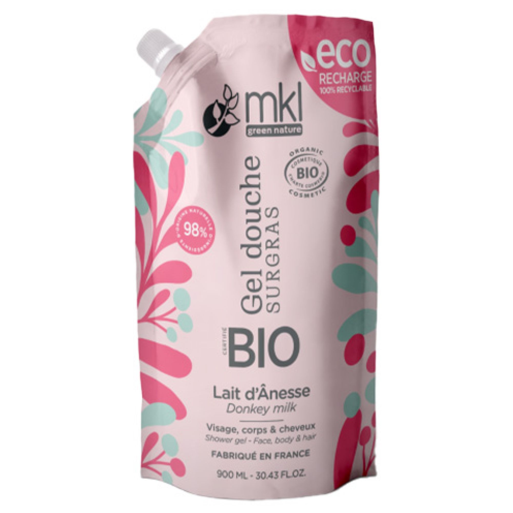 MKL Green Nature Rückfettendes Duschgel Eselinnenmilch Öko-Refill Bio 25,8x16x8 cm
