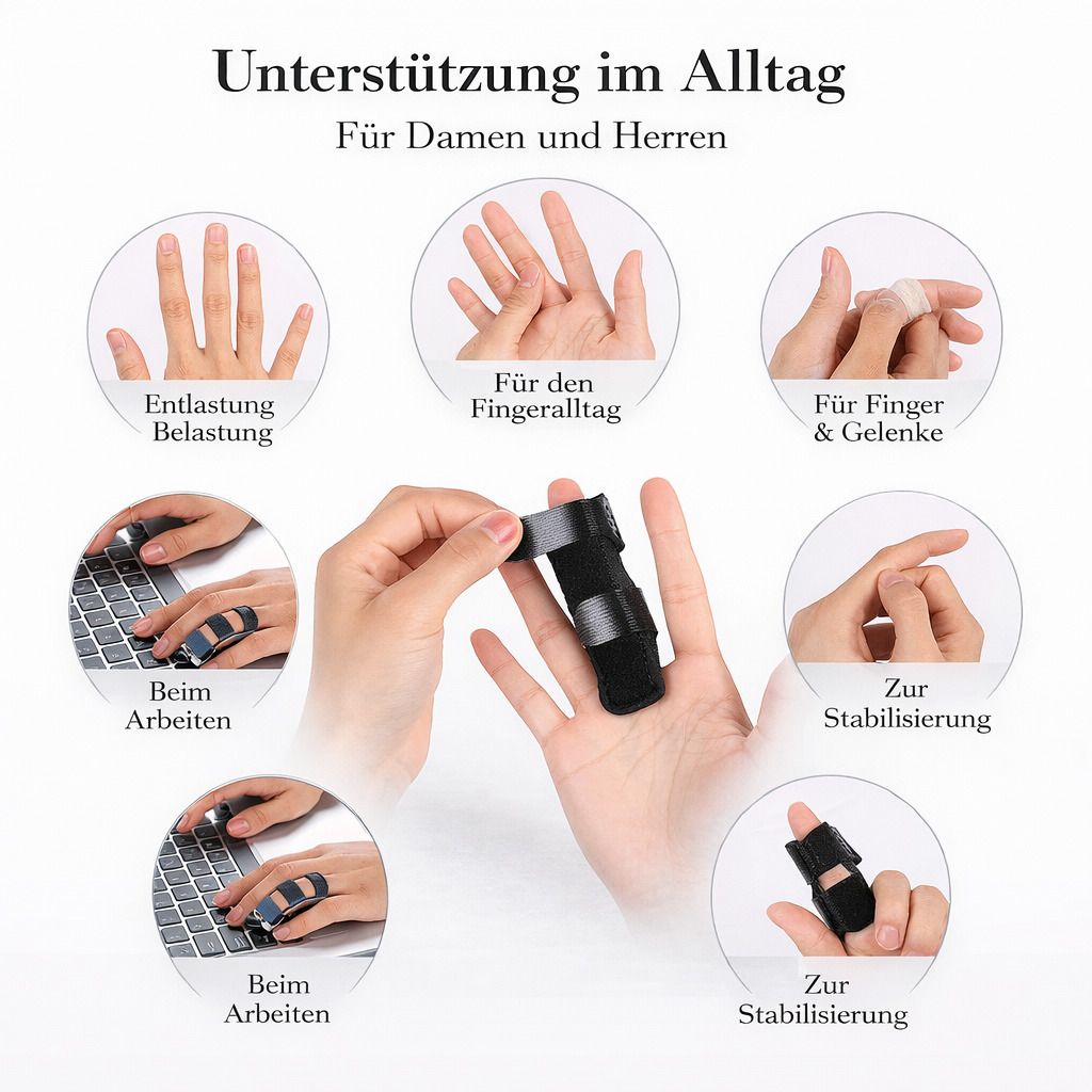 Fingerschiene verstellbar mit Aluminiumstütze, atmungsaktiv, für Alltag & Arbeit