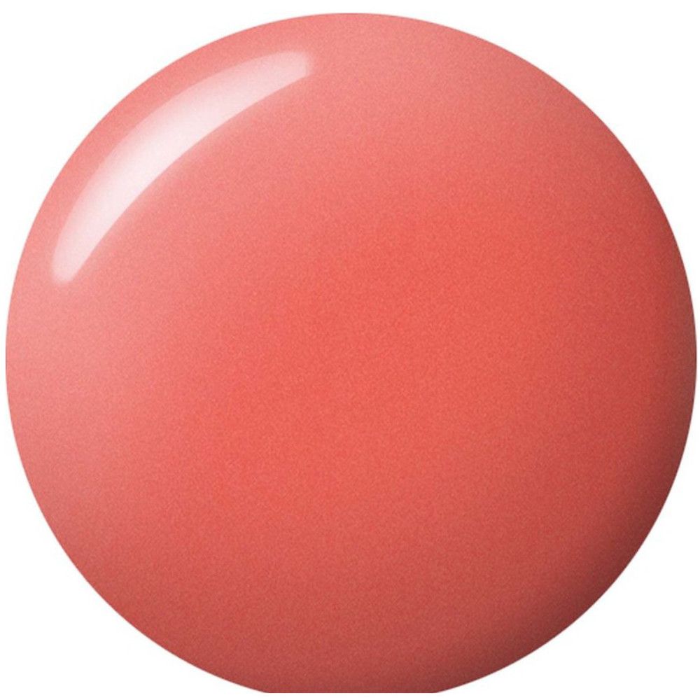 Runder, glänzender, korallenfarbener Nagellacktropfen.