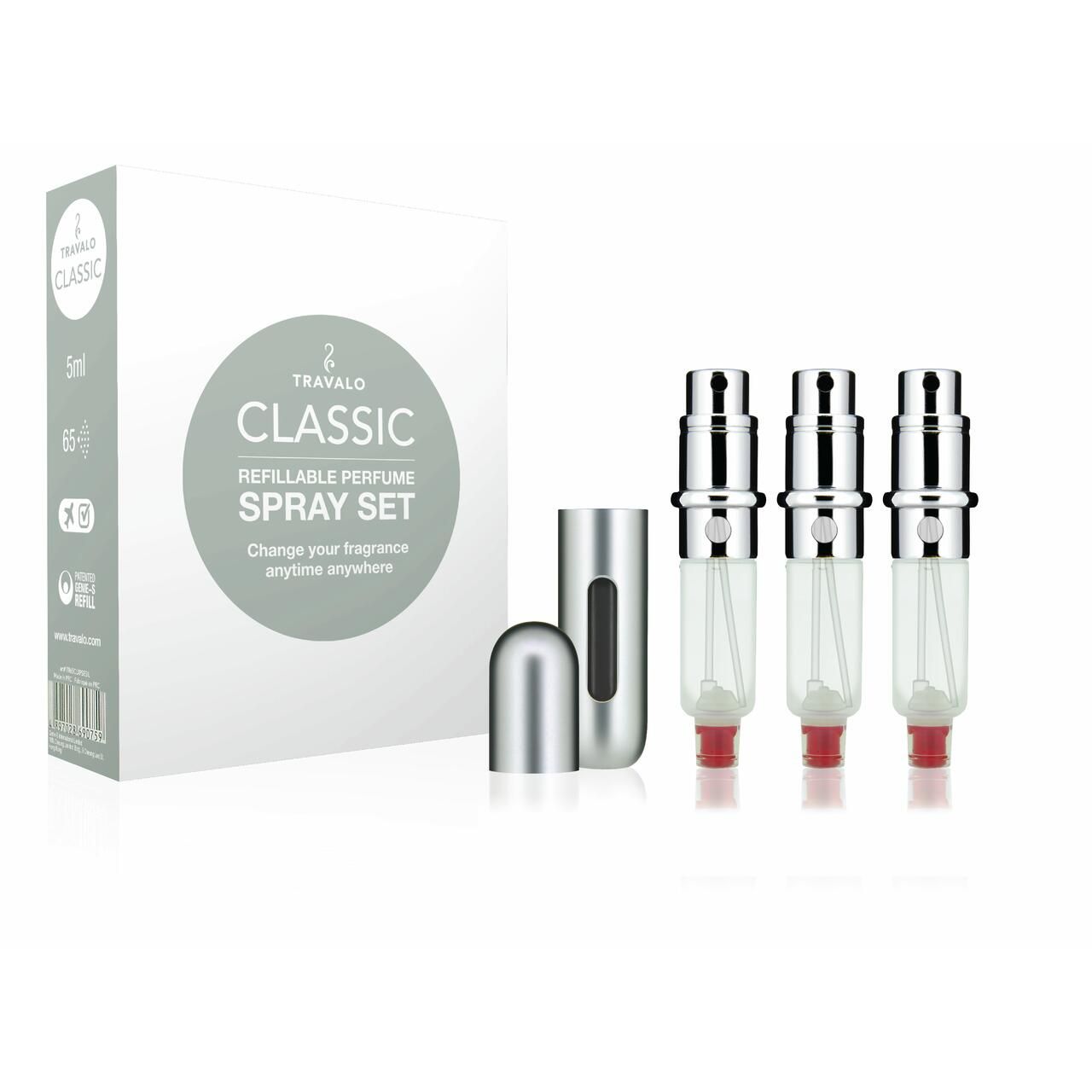 Travalo, Classic Set = Easy Fill Perfume Spray Vaporisateur Rechargeable Hülle + 3 Patronen