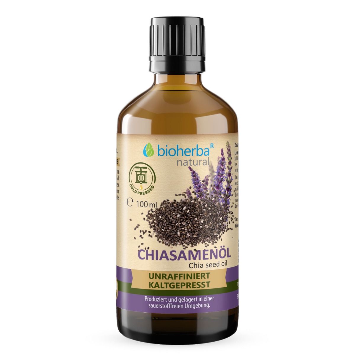 Bioherba Chia-Samenöl kaltgepresst - Natürliches Chiaöl 100 ml