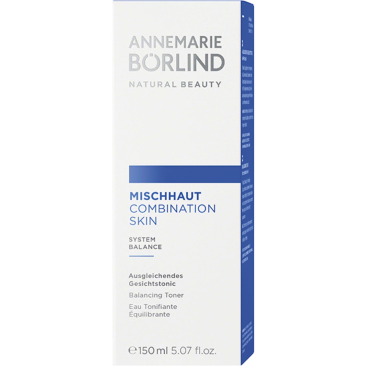 ANNEMARIE BÖRLIND Gesichtstonic-Verpackung. Weiß-blaue Schachtel. Aufschrift: MISCHHAUT, 150 ml.