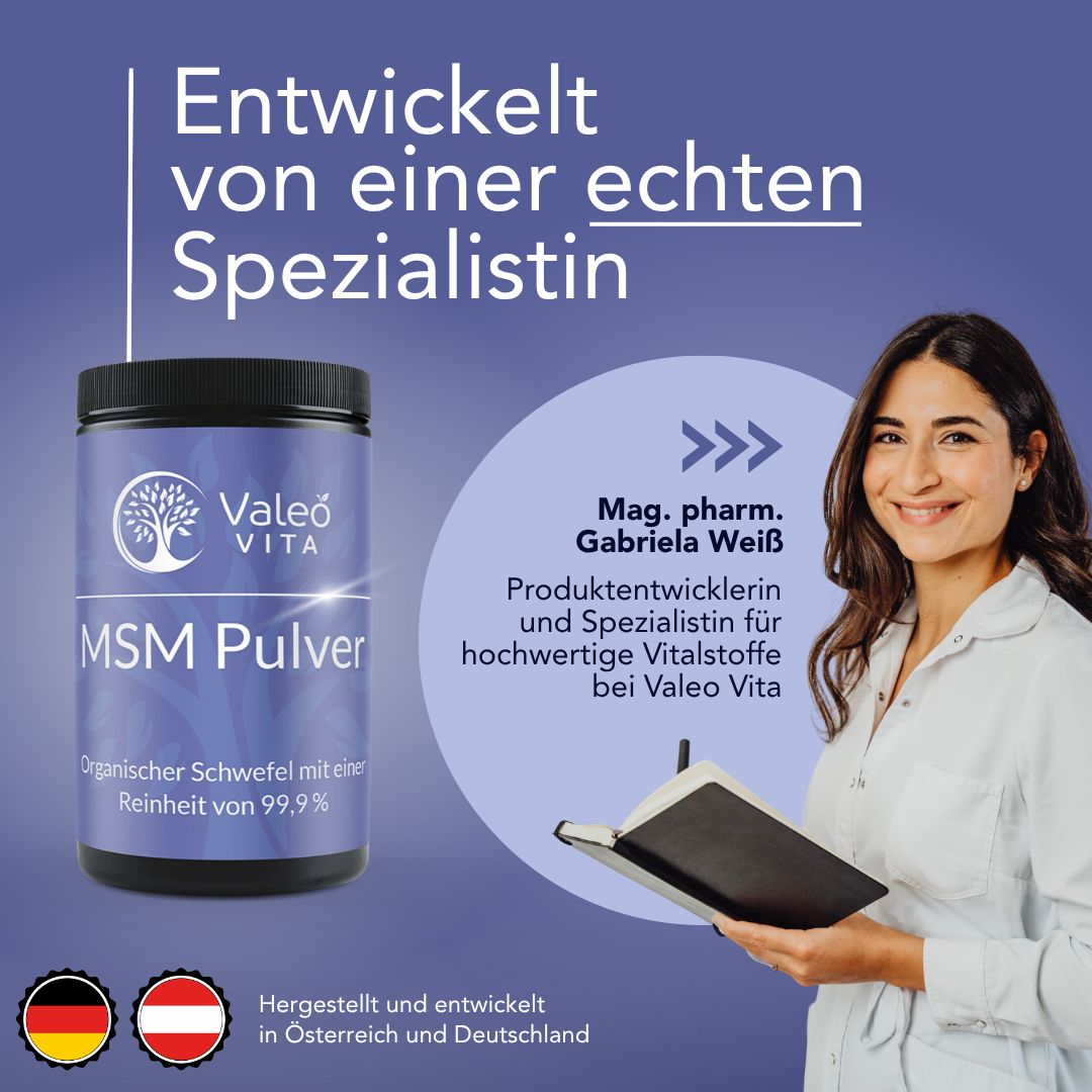 Valeo Vita® MSM Pulver (500 g) - reinster organischer Schwefel