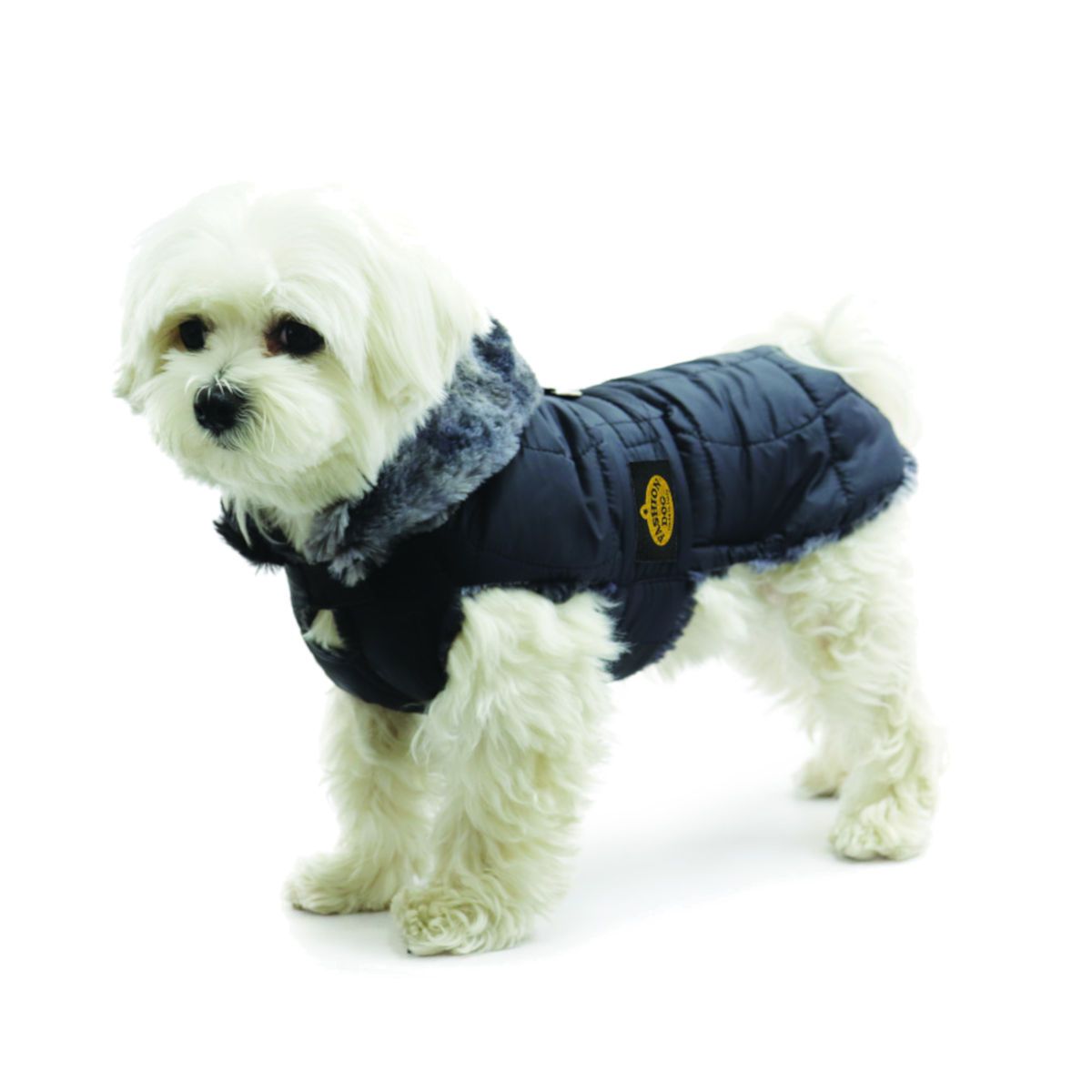 Fashion Dog Steppmantel für Hunde - Schwarz - 47 cm