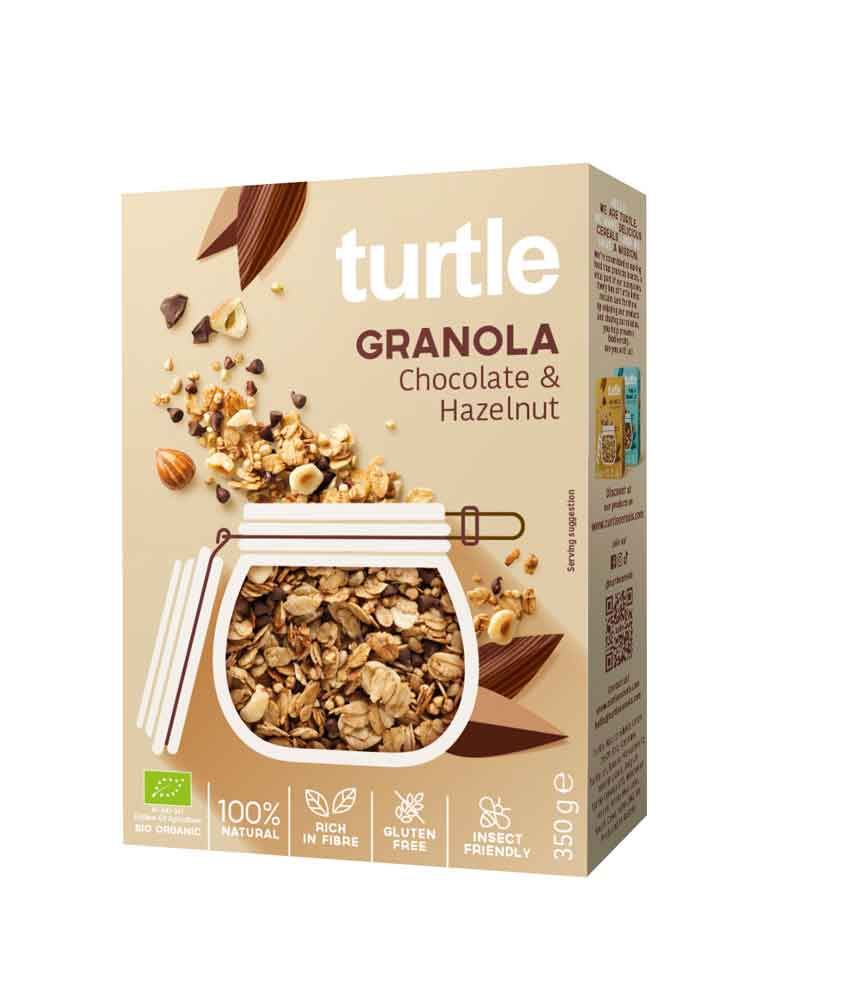 turtle Granola mit Haselnüssen & Schokolade