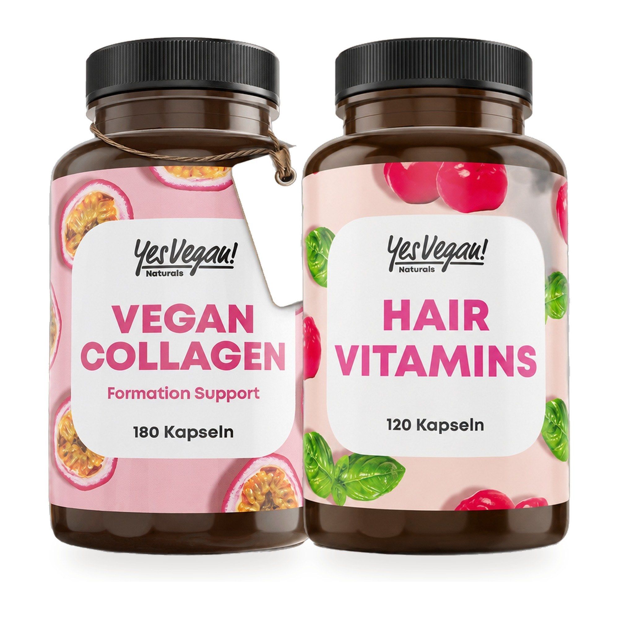 Yes Vegan! Vegan Collagen und Hair Vitamins Kapseln.