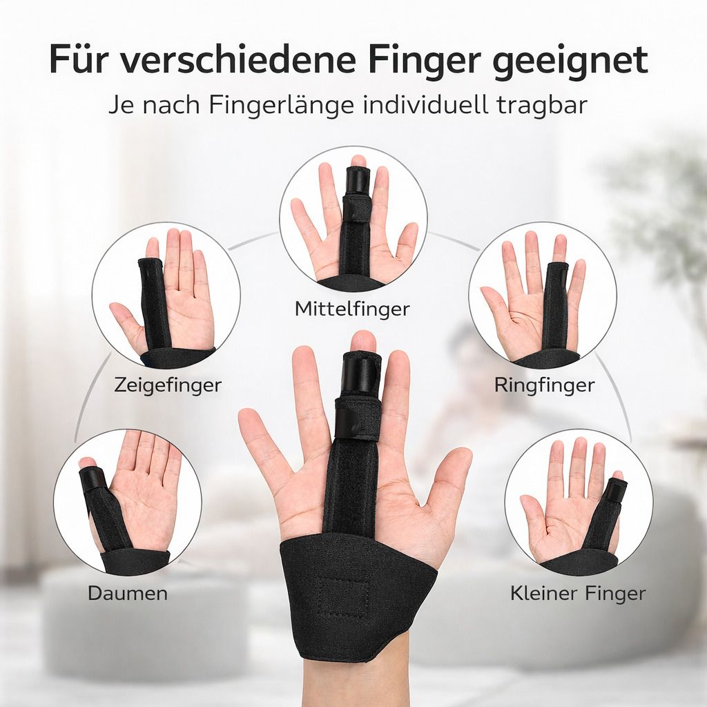 Fingerschiene mit Aluminiumstütze, verstellbare Fingerbandage für Zeige, Mittel & Ringfinger