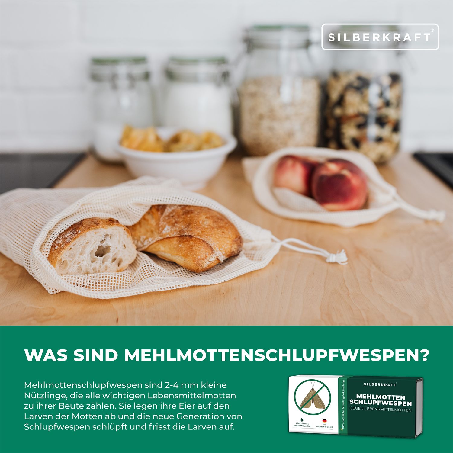 SILBERKRAFT Mehlmottenschlupfwespen