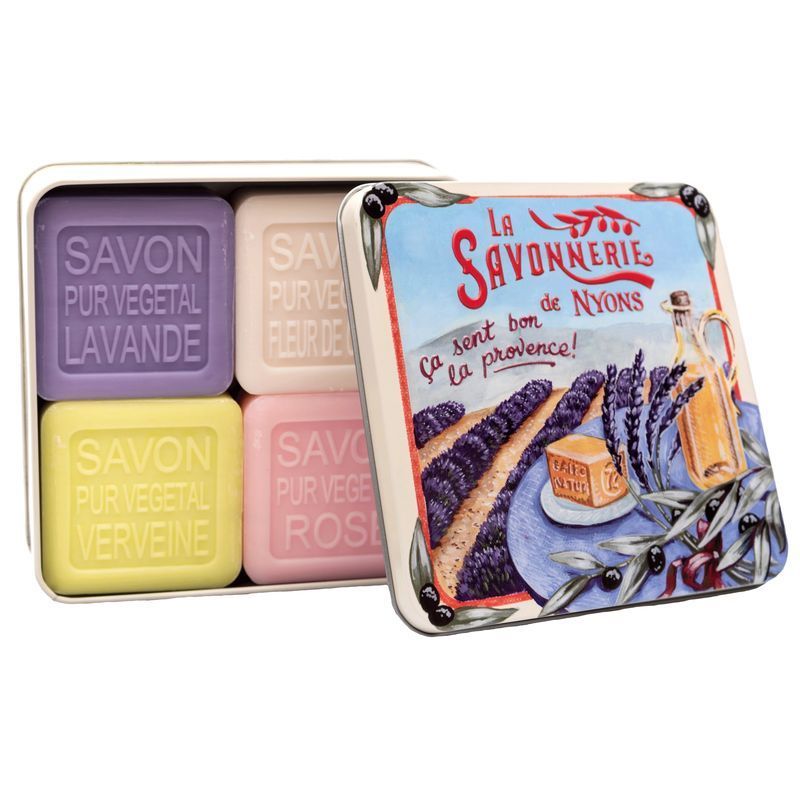 La Savonnerie de Nyons - Metallbox mit Seife Lavendelfeld 575 g