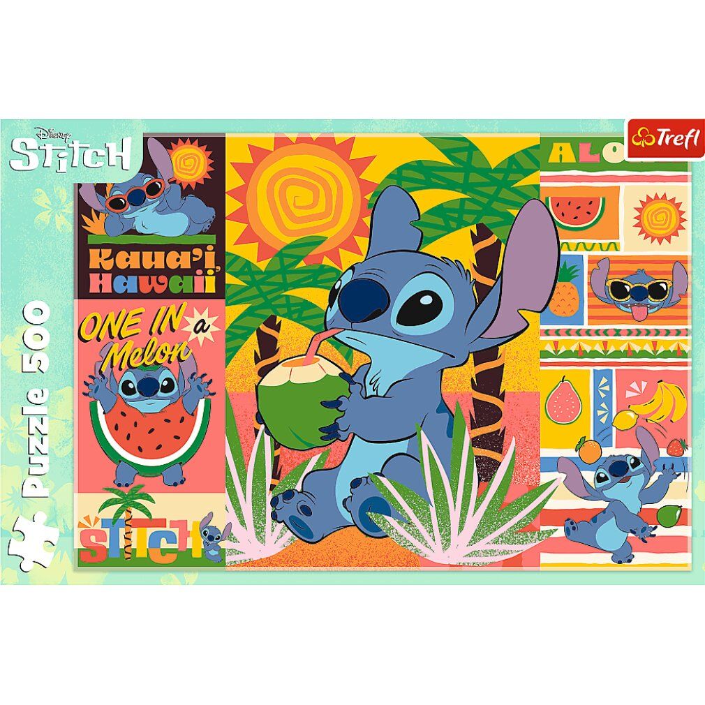 trefl Puzzle Lilo & Stitch: Urlaub mit Stitch 500 Teile