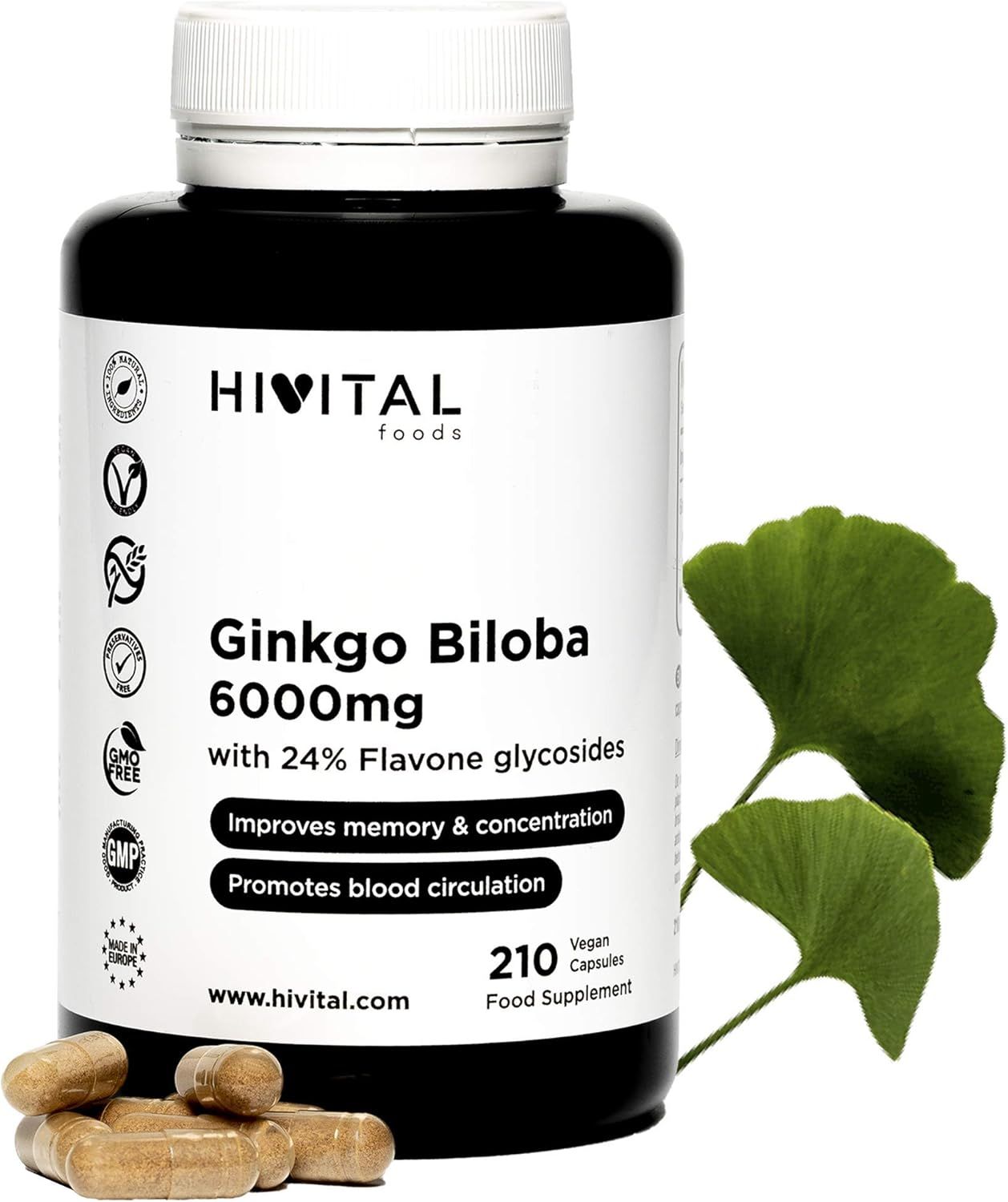 HIVITAL Ginkgo Biloba 6000 mg capsule