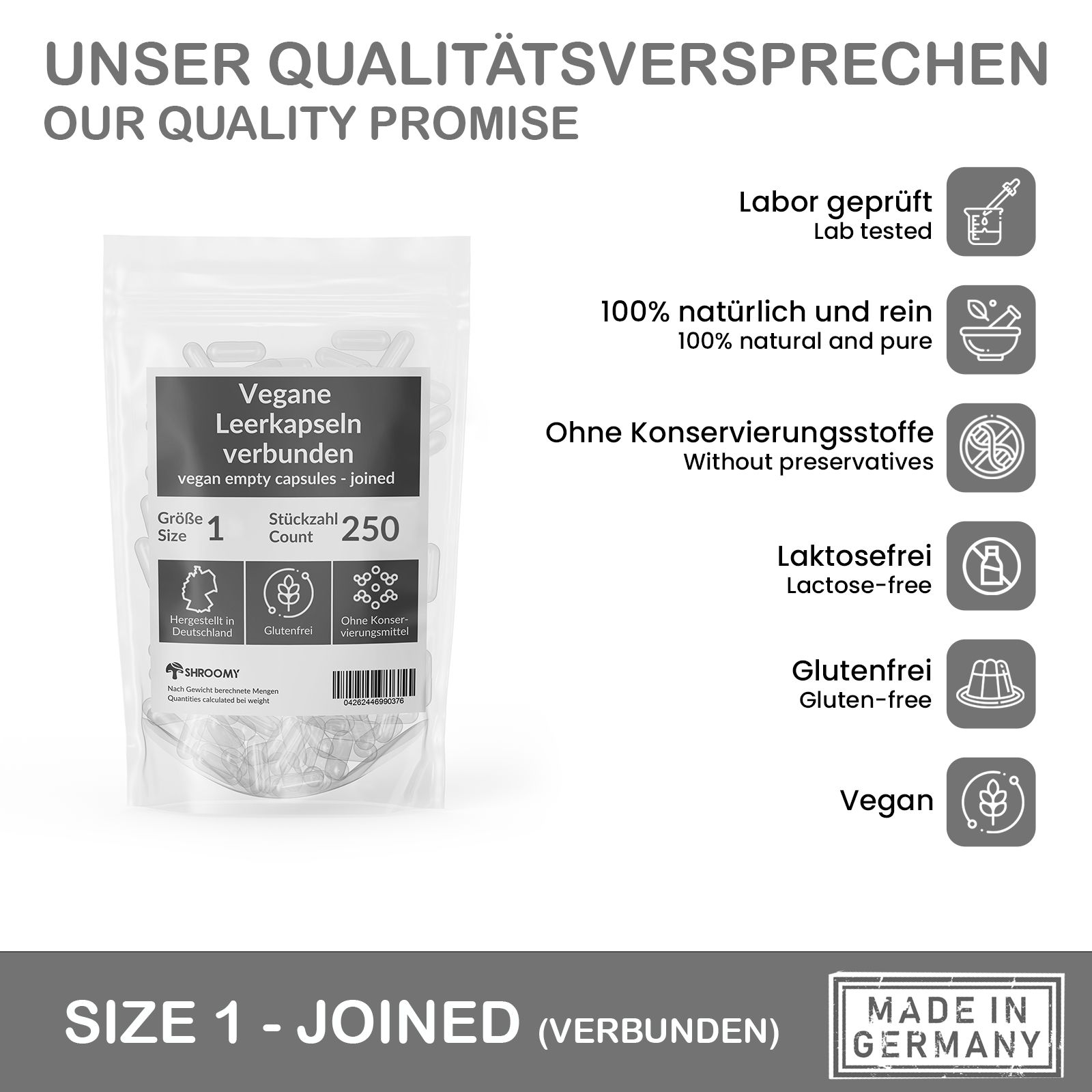 SHROOMY Leerkapseln Größe 1 verbunden