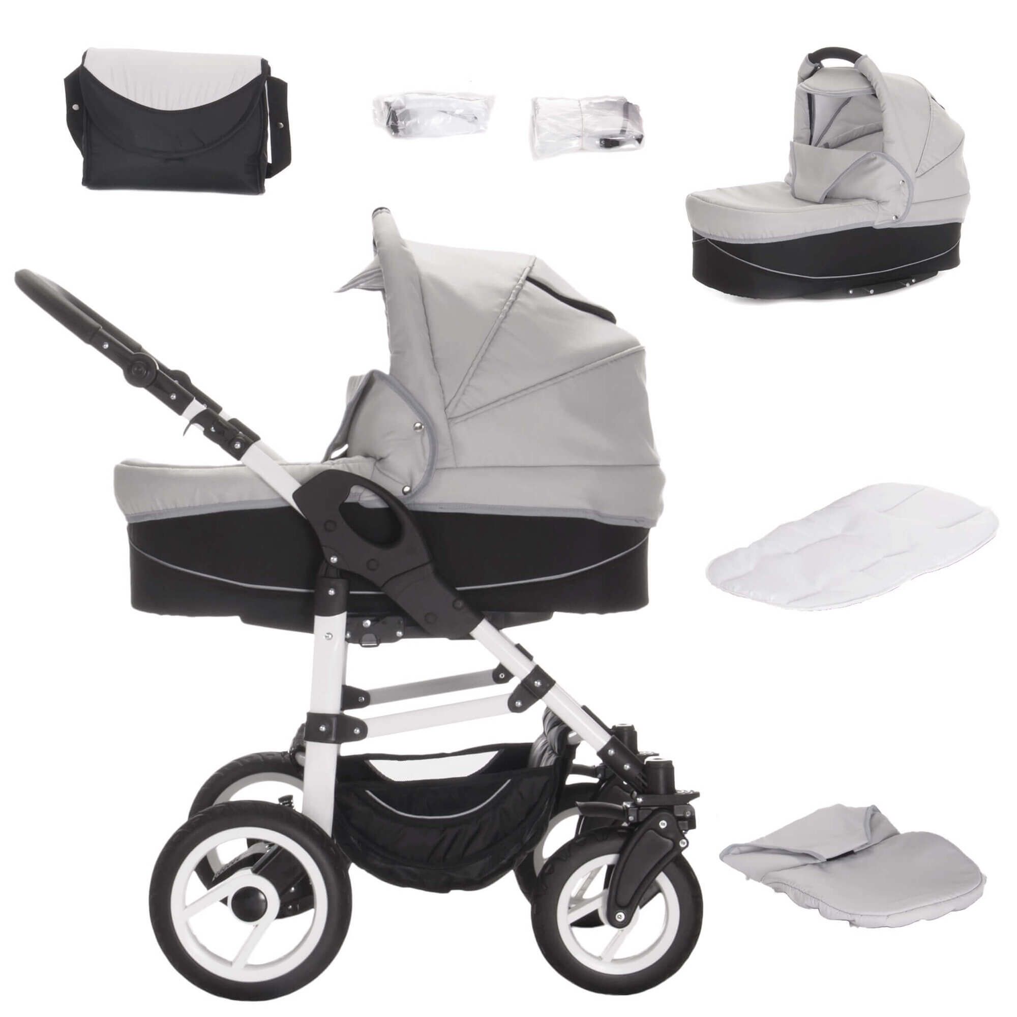Bebebi Paris 3 in 1 Kinderwagen Set Luftreifen, Concord