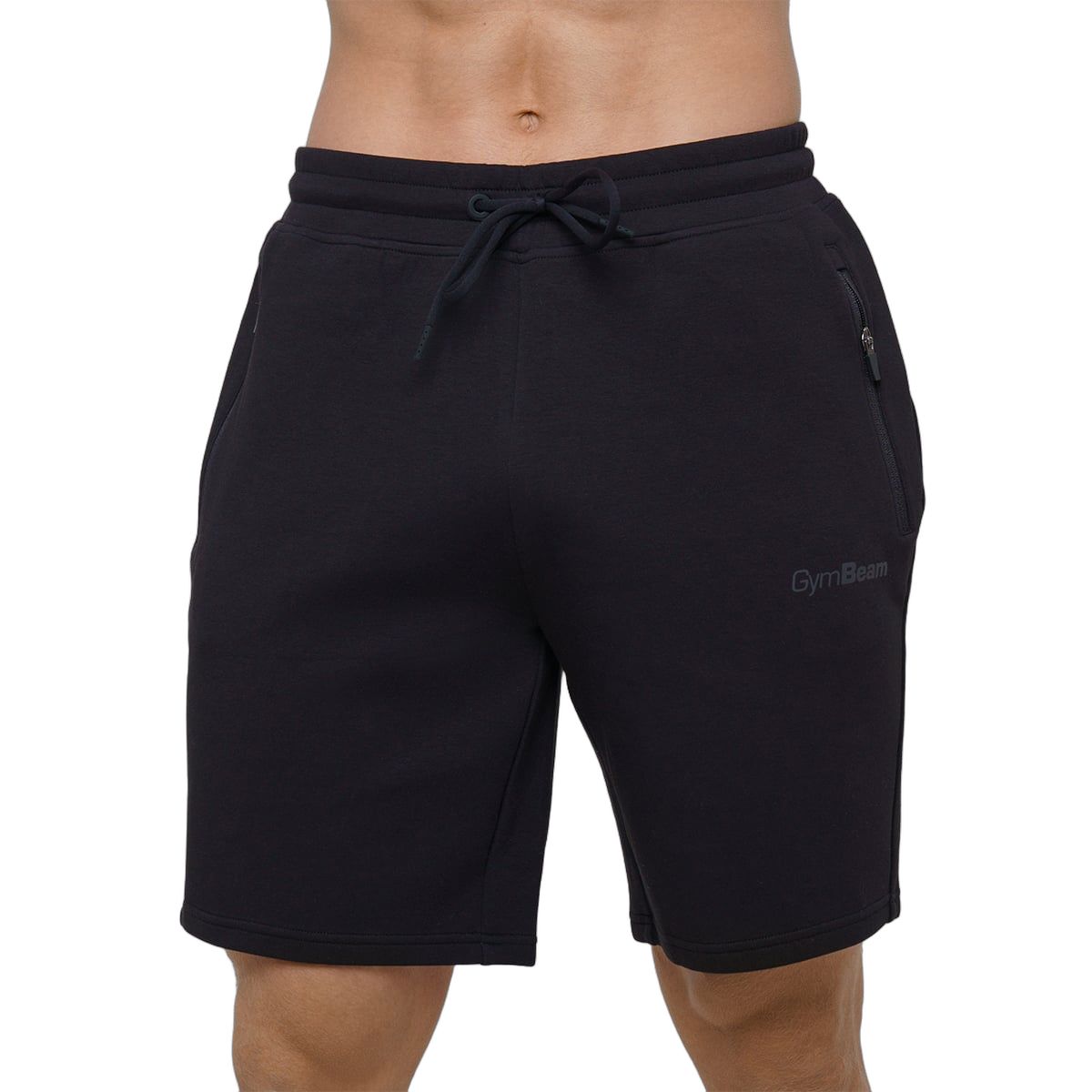 GymBeam Herren Shorts Regular mit Kordelzug und Reißverschlusstaschen Onyx