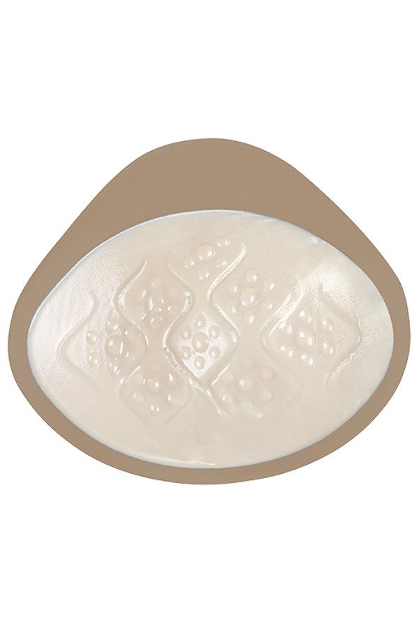 Brustepithese, beige, mit geprägter Oberfläche. Marke Amoena.