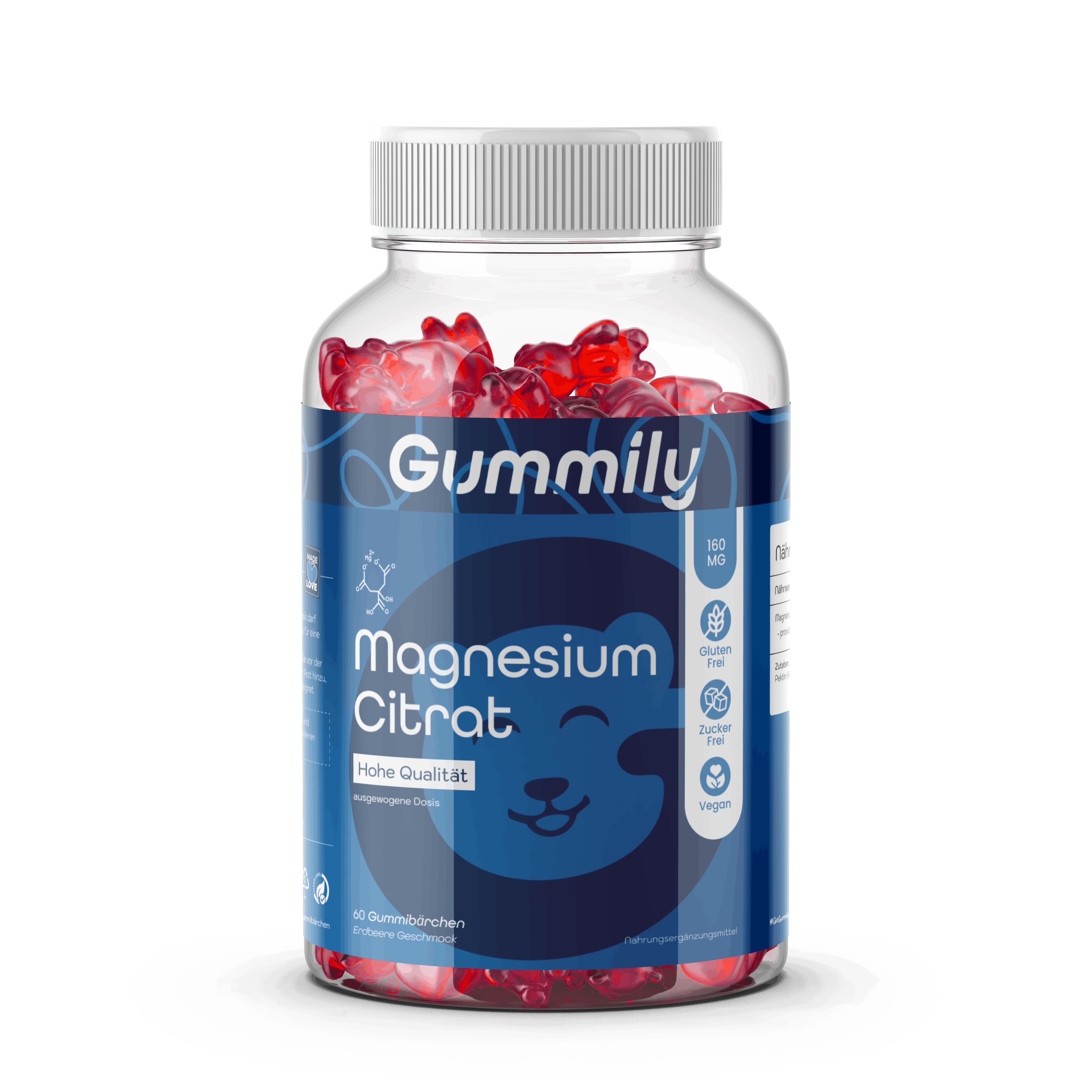 Gummily® Magnesium Gummibärchen für Erwachsene (1,455 mg Magnesiumcitrat) 60 St