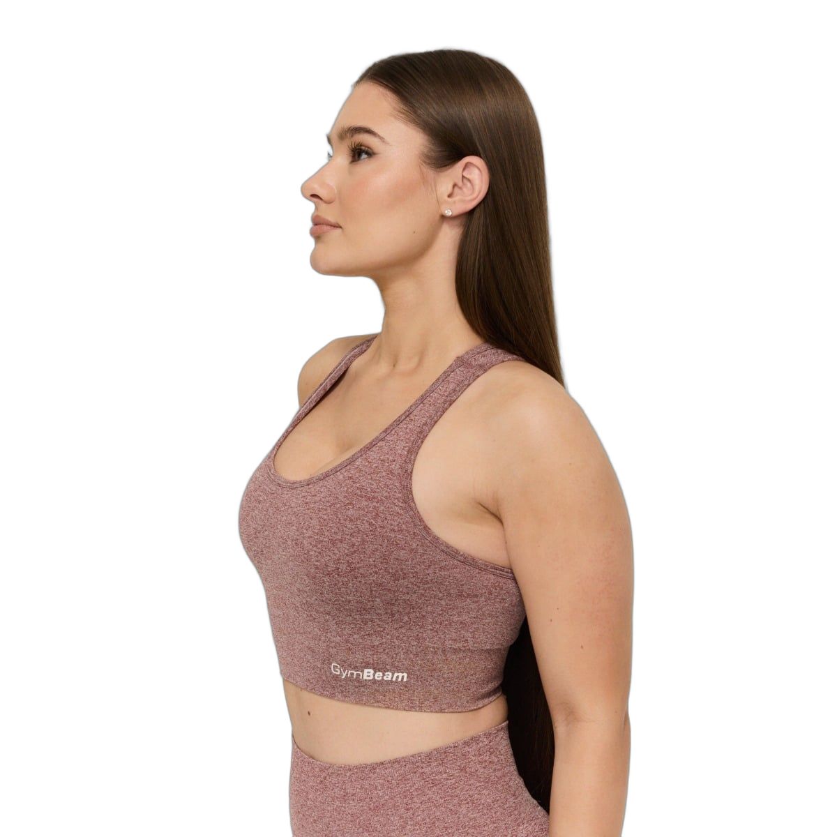 GymBeam Sport-BH für Frauen nahtlos mit breiten Trägern FLO Mauve