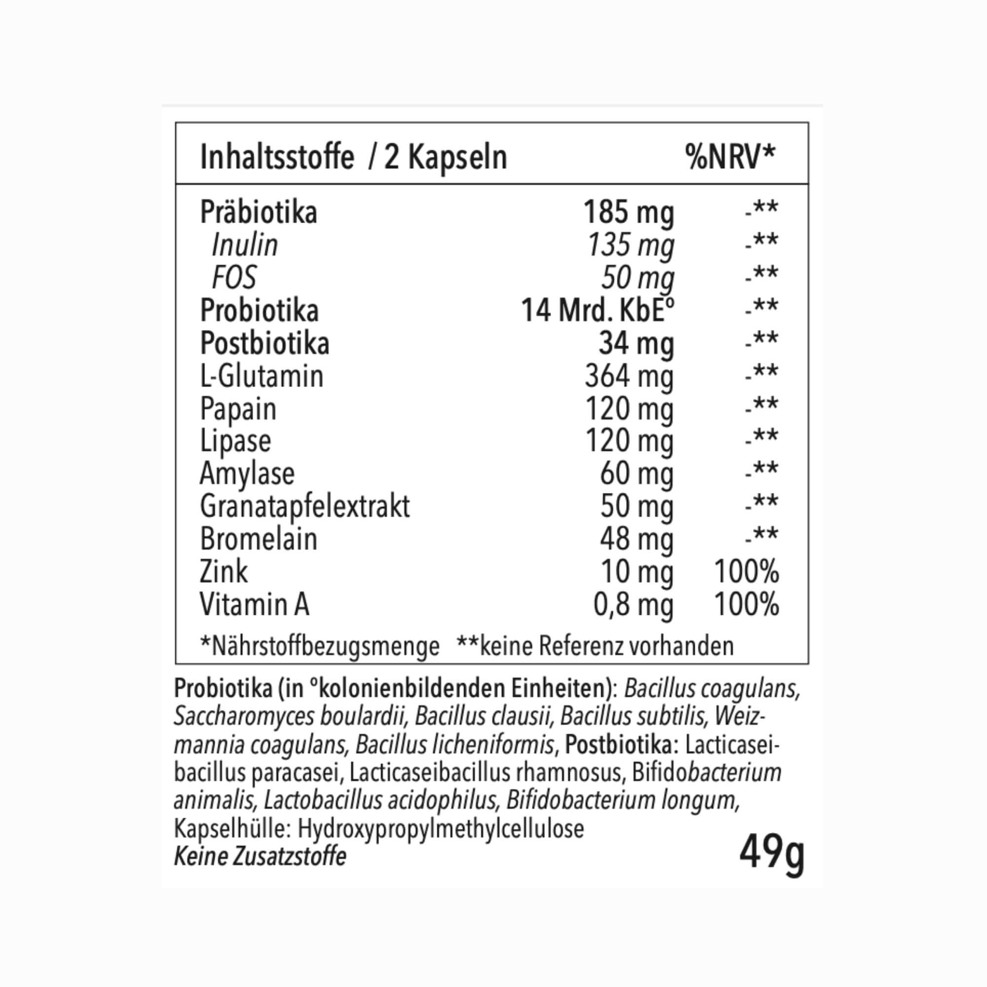 epigenics® Biom Aktiv - Nährstoffkomplex mit Pro-, Prä- und Postbiotika und Verdauungsenzymen