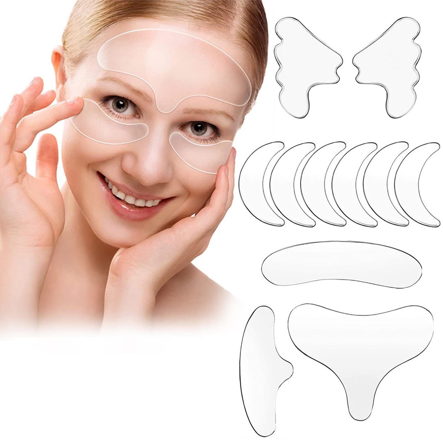 COOL-i Silikonpads Set  für Gesicht, Hals & Brust, wiederverwendbare Kosmetikpads